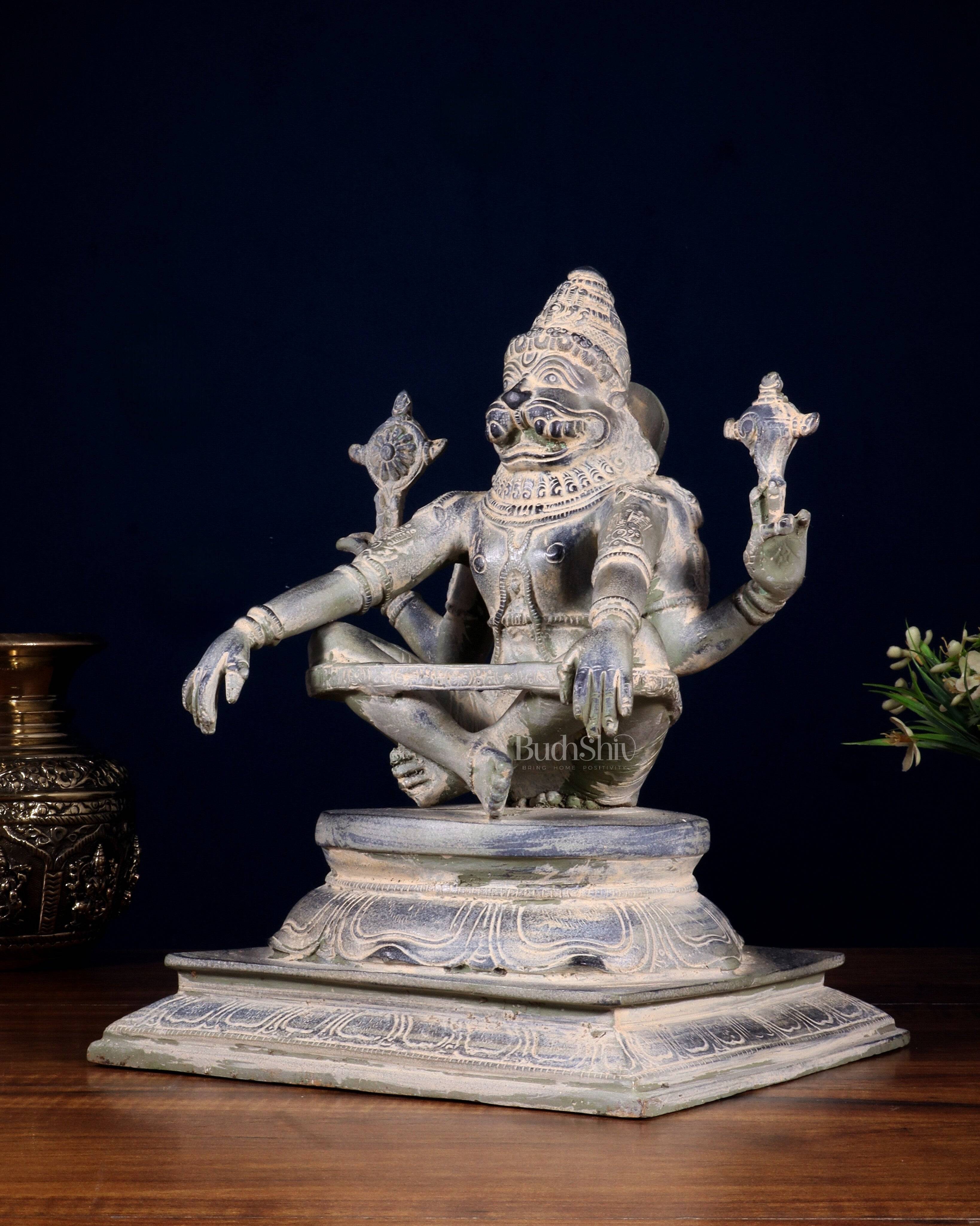 Buy Brass Yog Narasimha swamy Statue 11" vintage in Showcase Piece ...