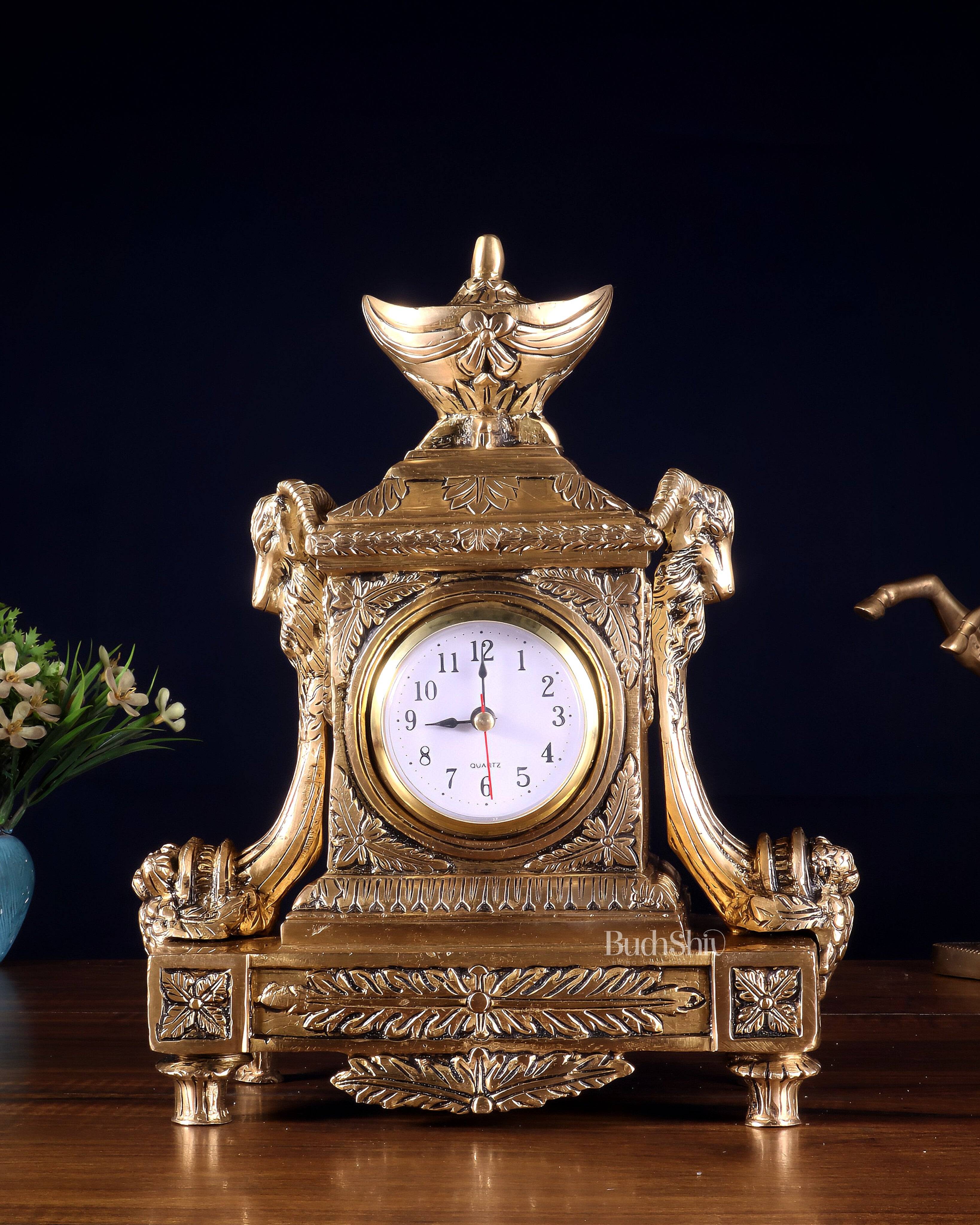 Buy Vintage Brass Victorian Table Clock 10.2 inch in Showcase Piece ...