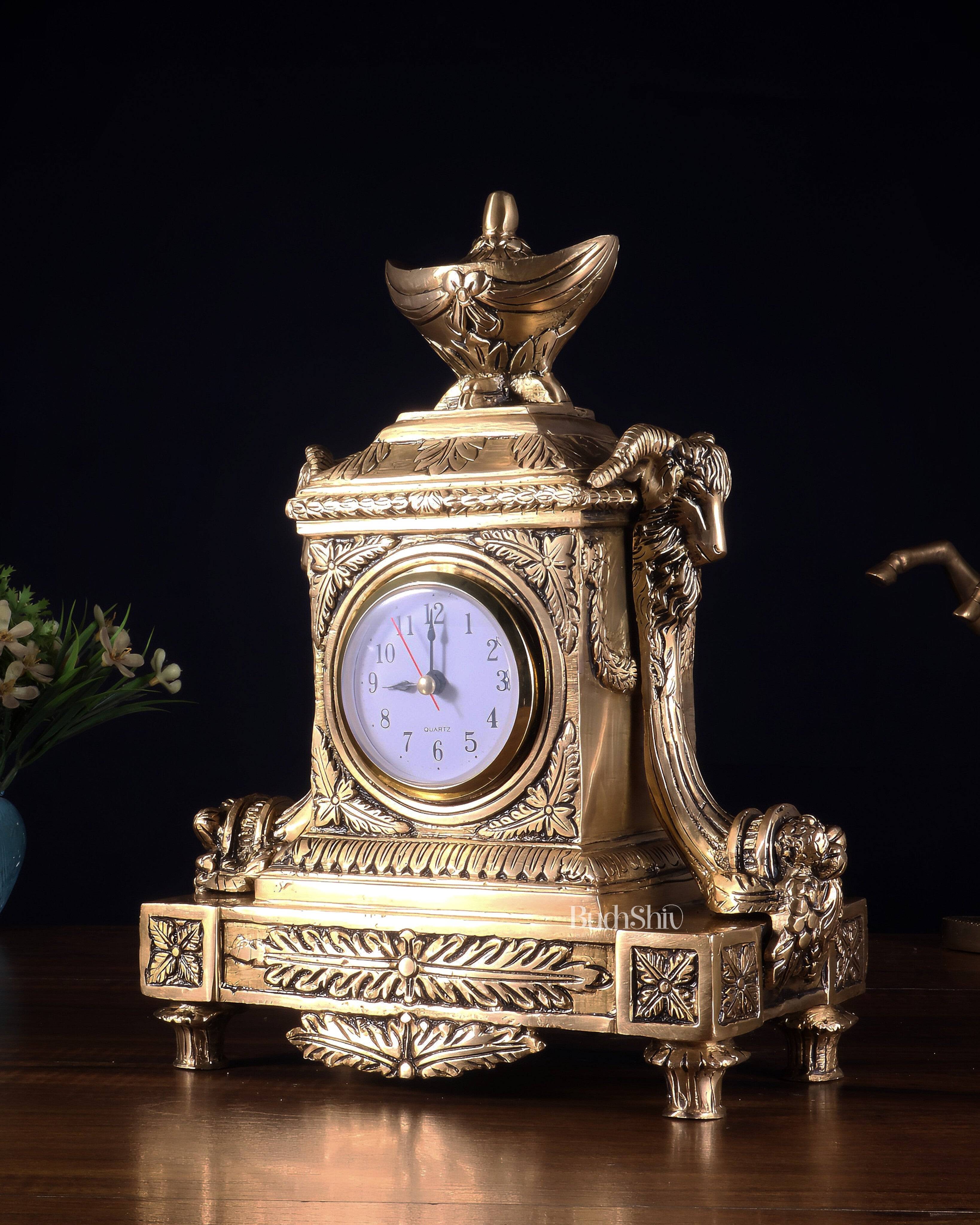 Buy Vintage Brass Victorian Table Clock 10.2 inch in Showcase Piece ...