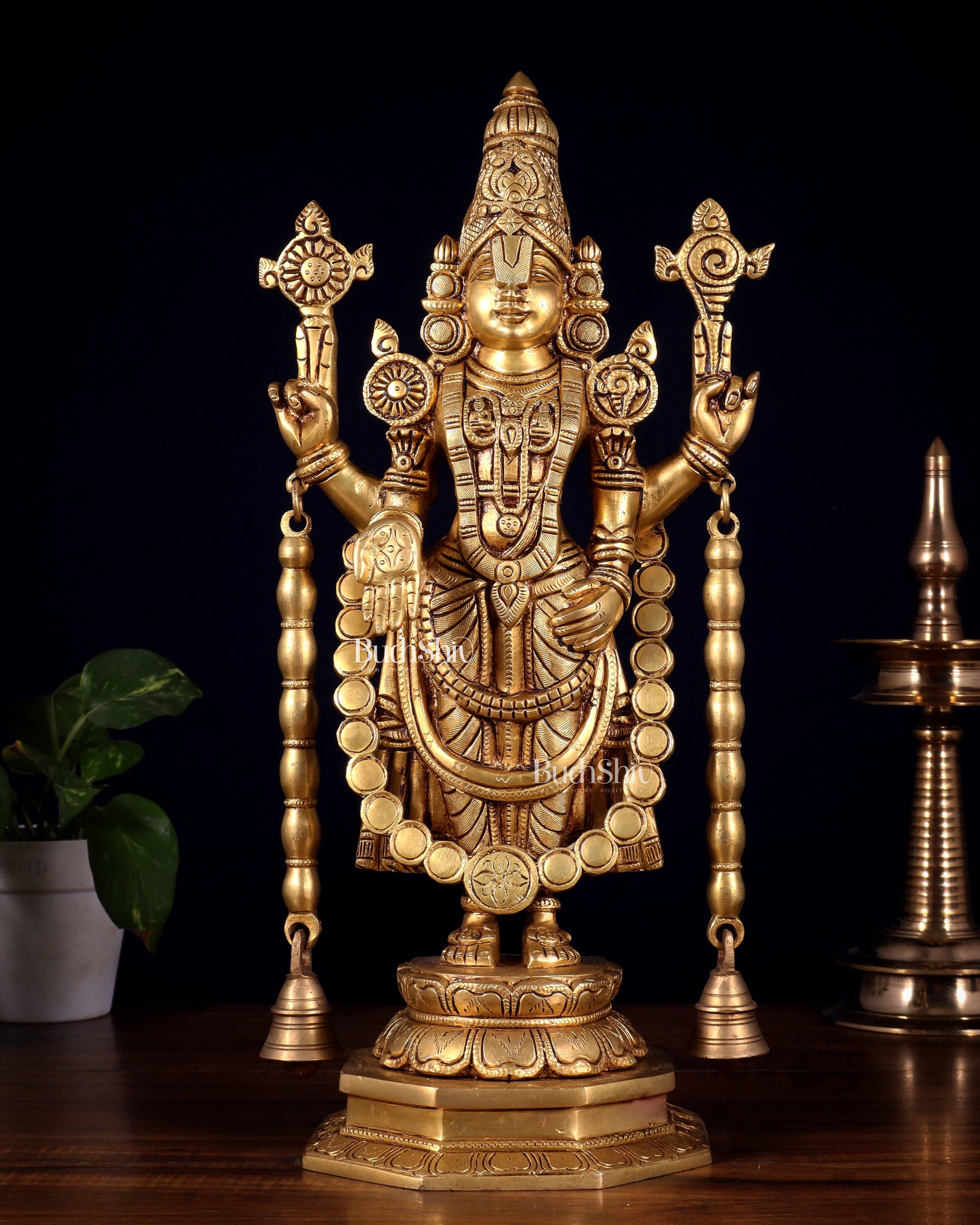 Buy Pure Brass Tirupati Balaji Statue 17 inch in Showcase Piece | Best ...
