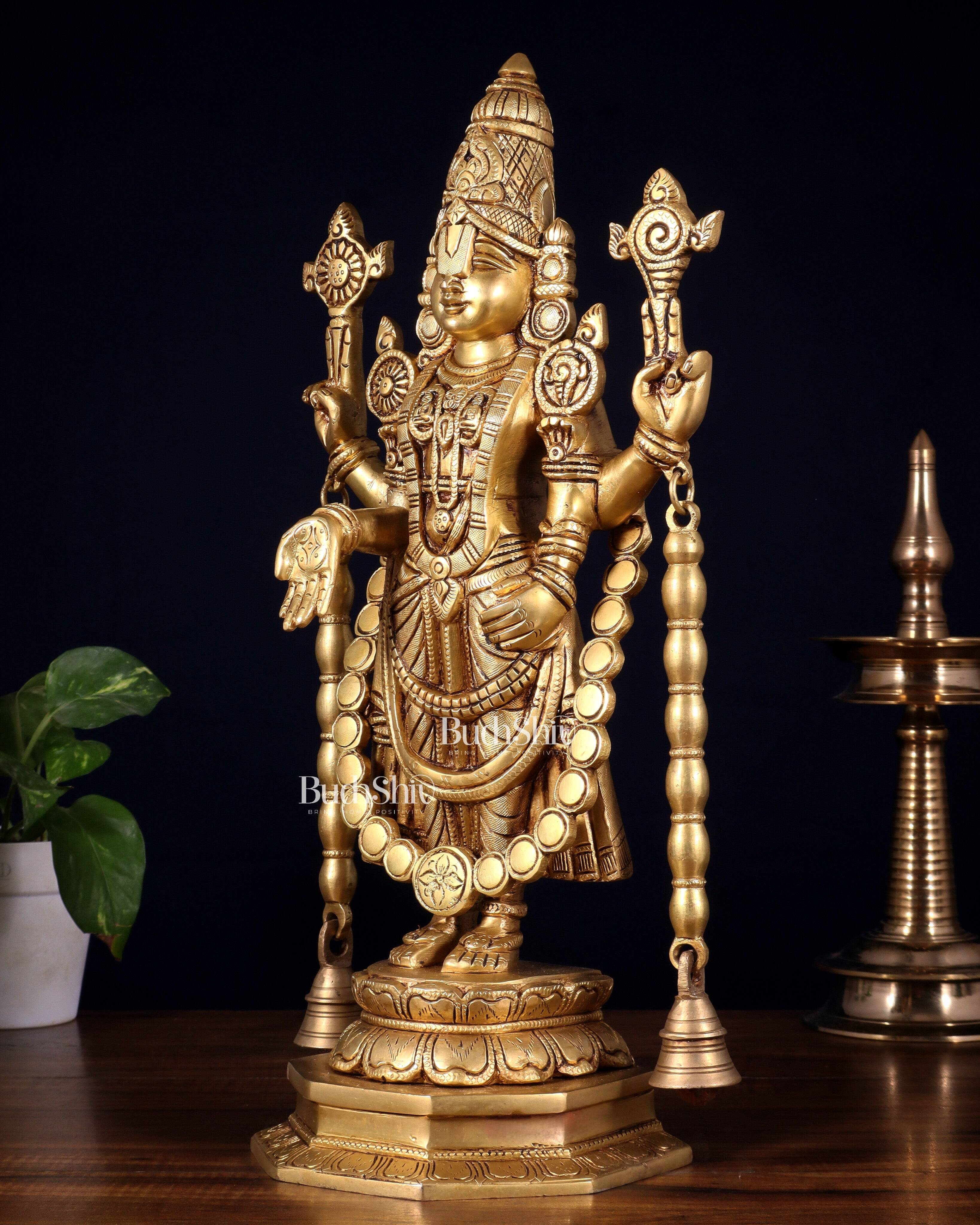 Buy Pure Brass Tirupati Balaji Statue 17 inch in Showcase Piece | Best ...