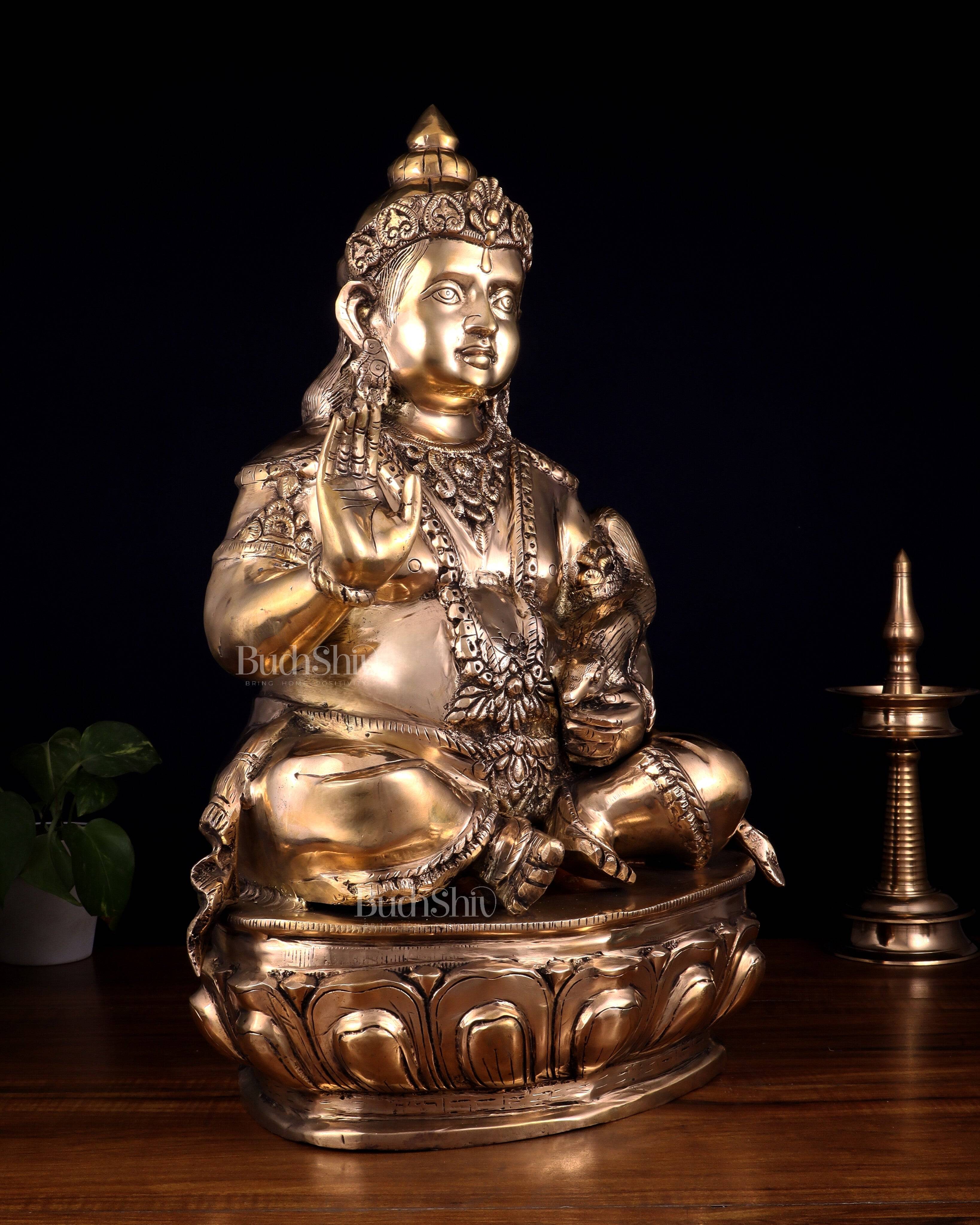 Buy Pure Brass Large Kubera Statue – 22.5 Inch | God of Wealth in ...