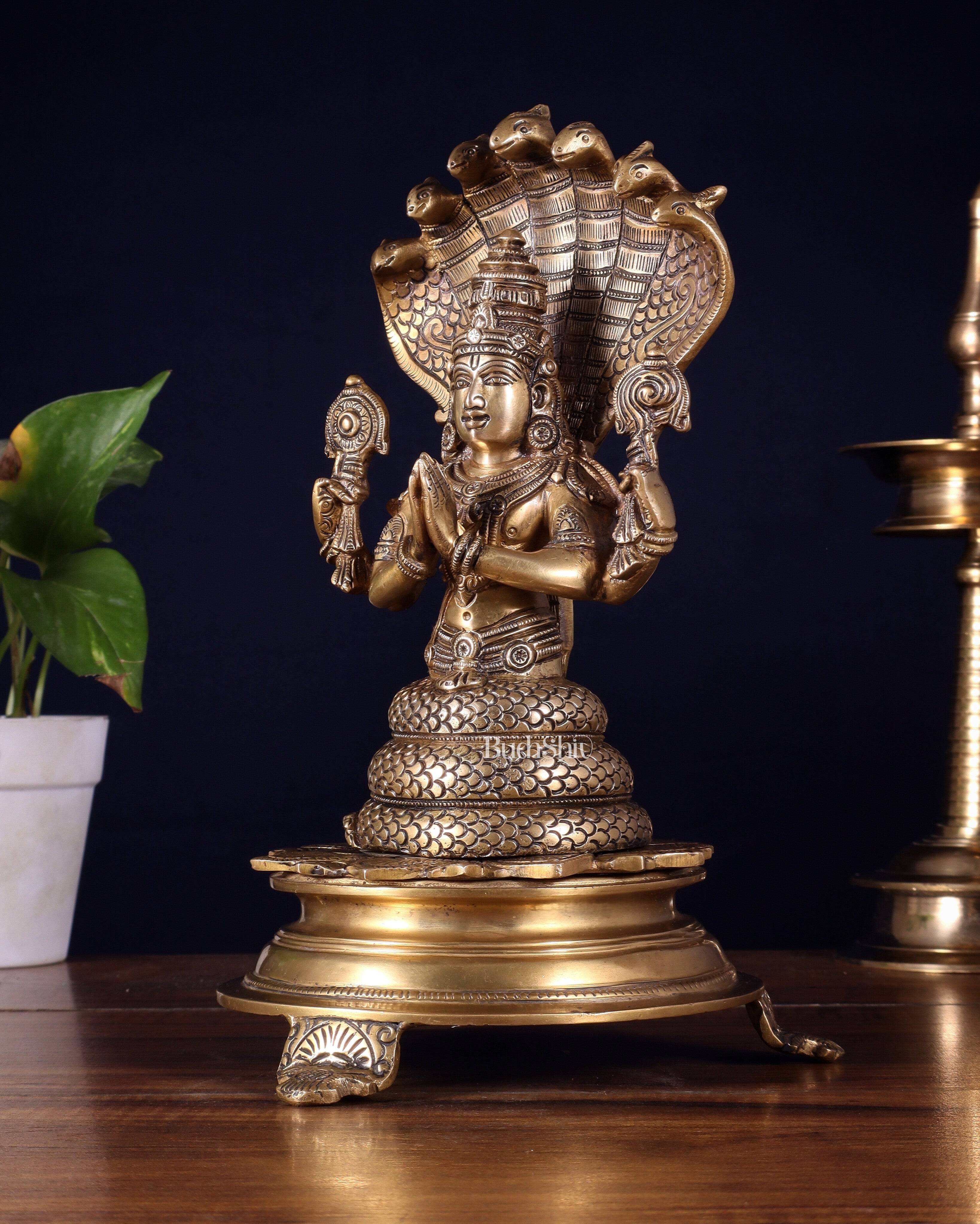 Handcrafted Brass Statue of Lord Patanjali, the Father of Yoga | 10.5"