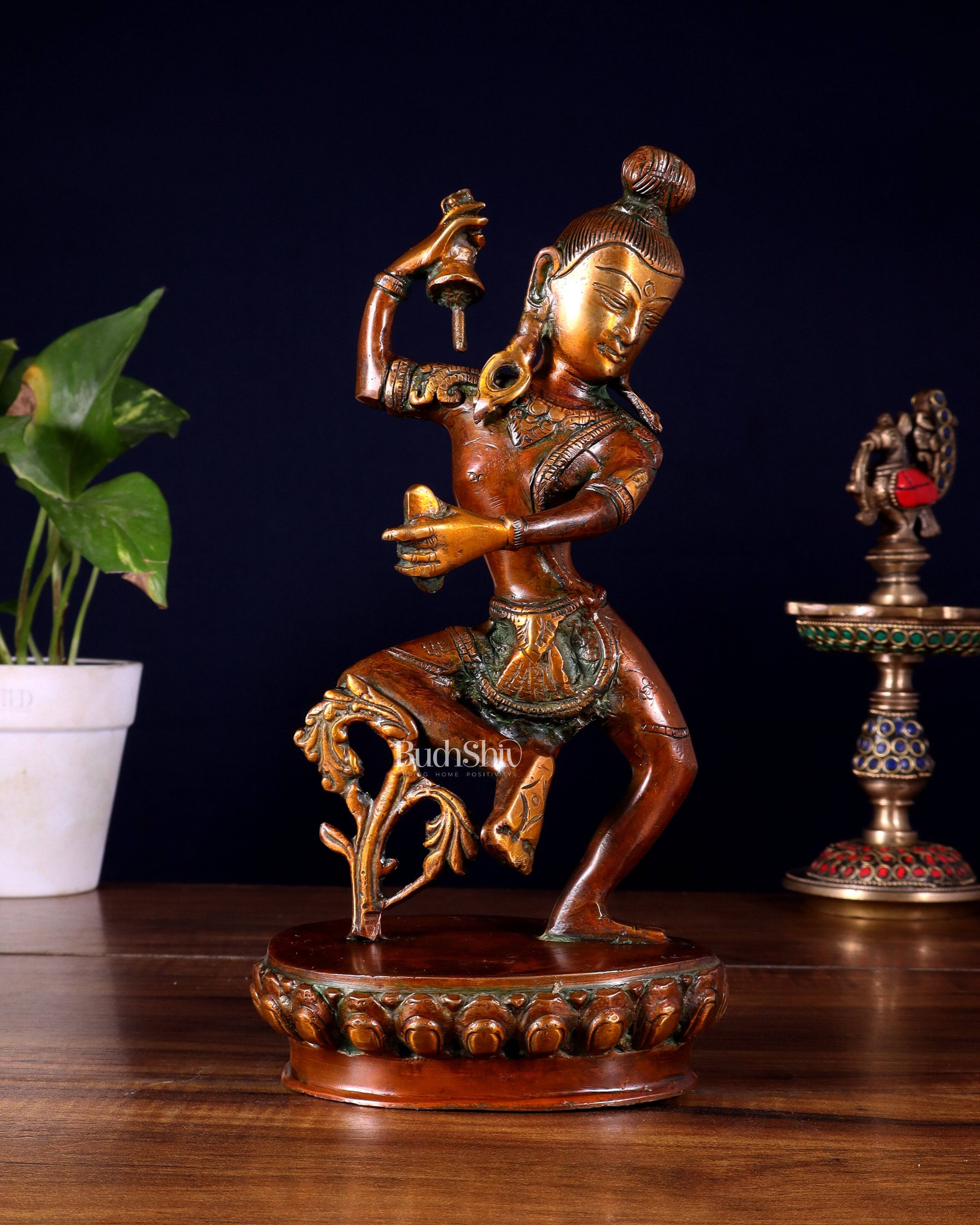 Brass Nepalese Style Dancing Shiva Statue - 9.5 Inch
