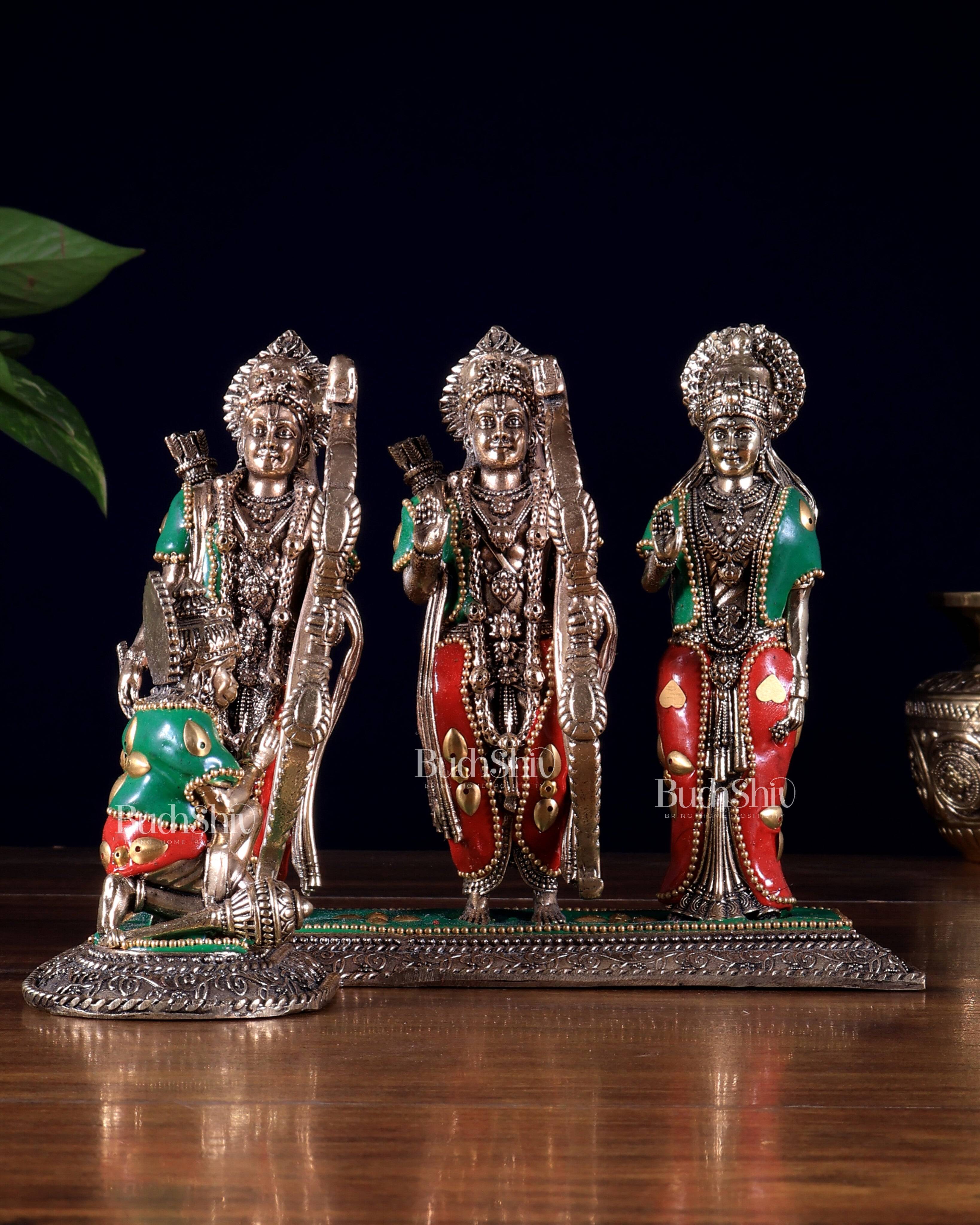 Brass Ram Darbar Idol - 6.5" Tall with meenakari