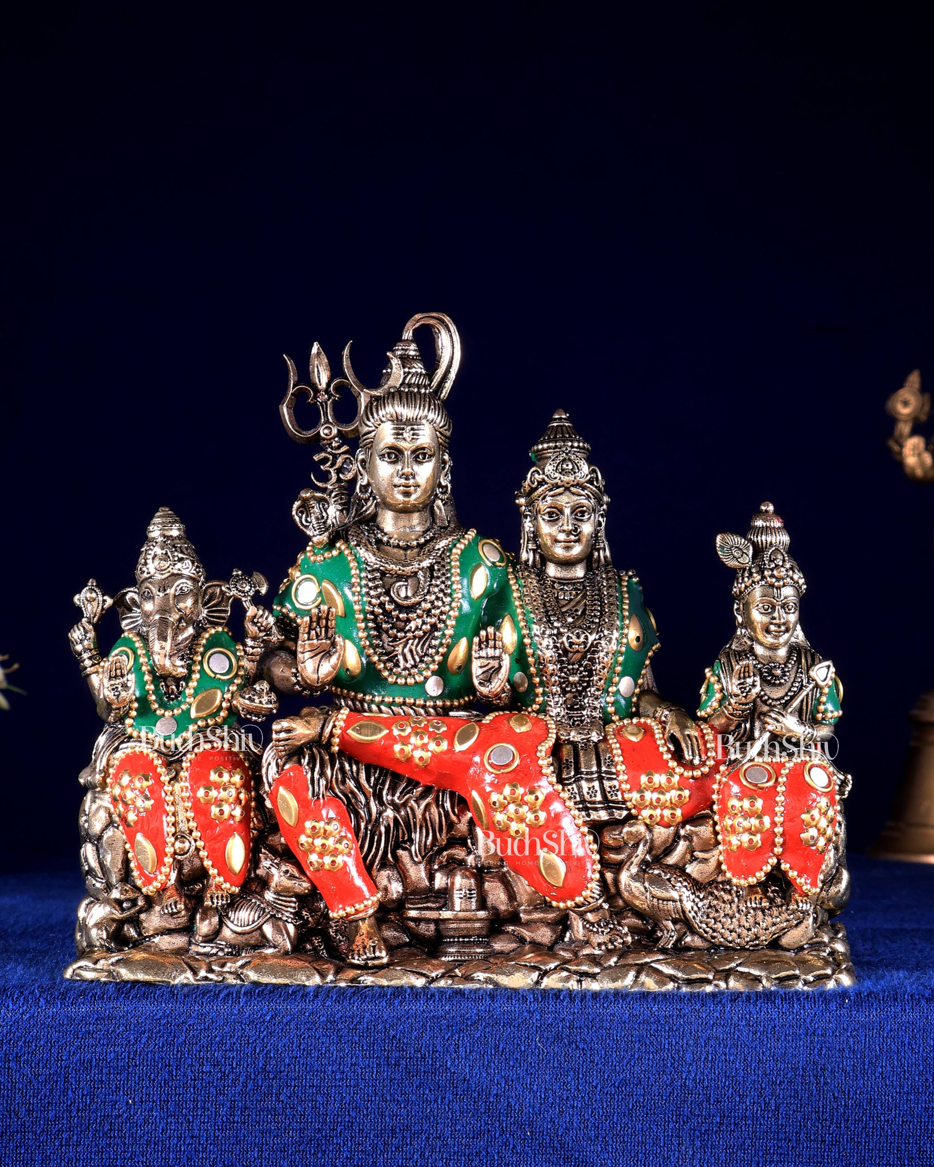 Brass superfine Shiv parivar idol with meenakari available in (3.5", 5", 5.5", 7")
