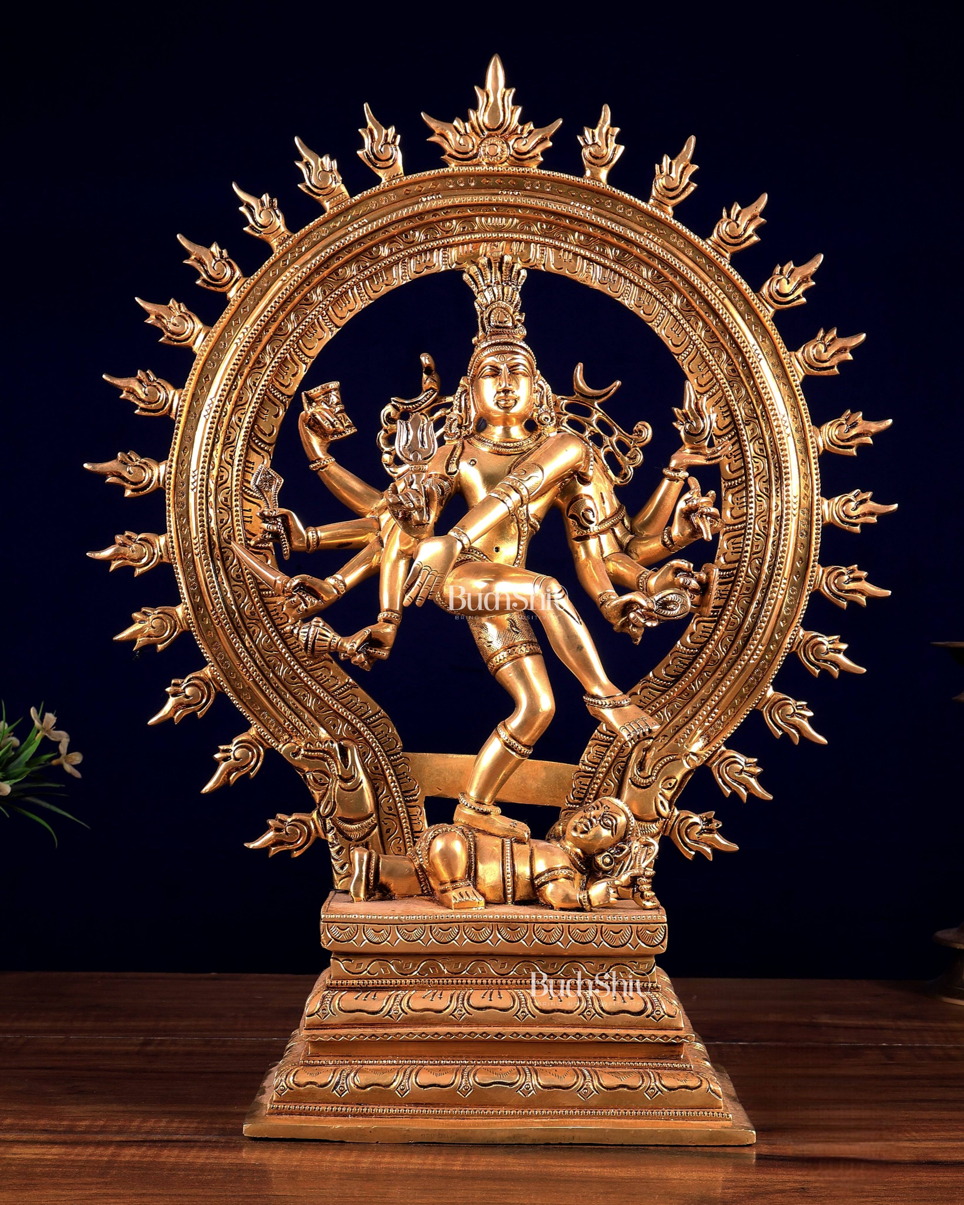 Buy Brass Superfine Nataraja | Dancing Shiva with Ten Arms 17 inch in ...