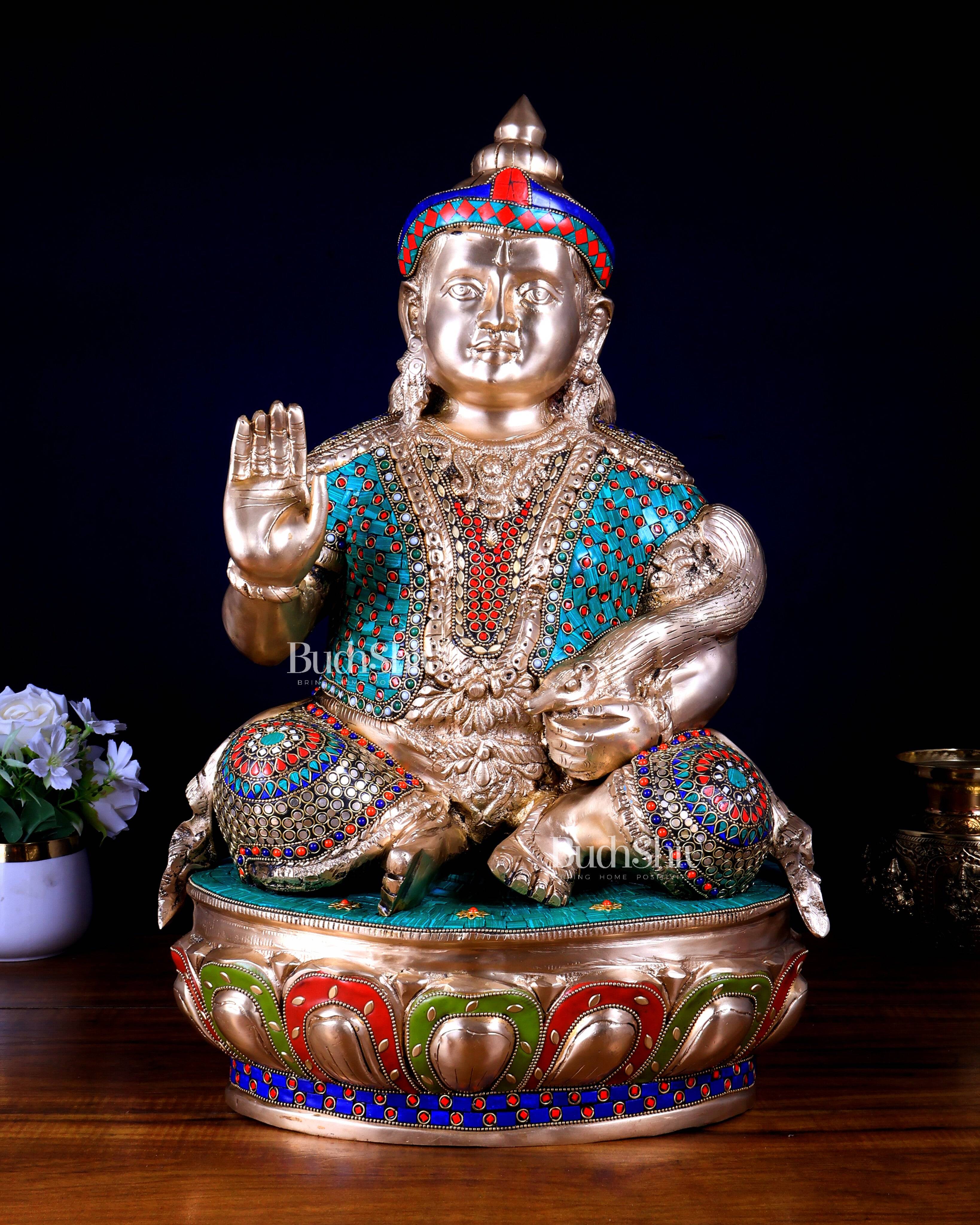 Buy Pure Brass Large Kubera Statue – 22.5 Inch | God of Wealth in ...