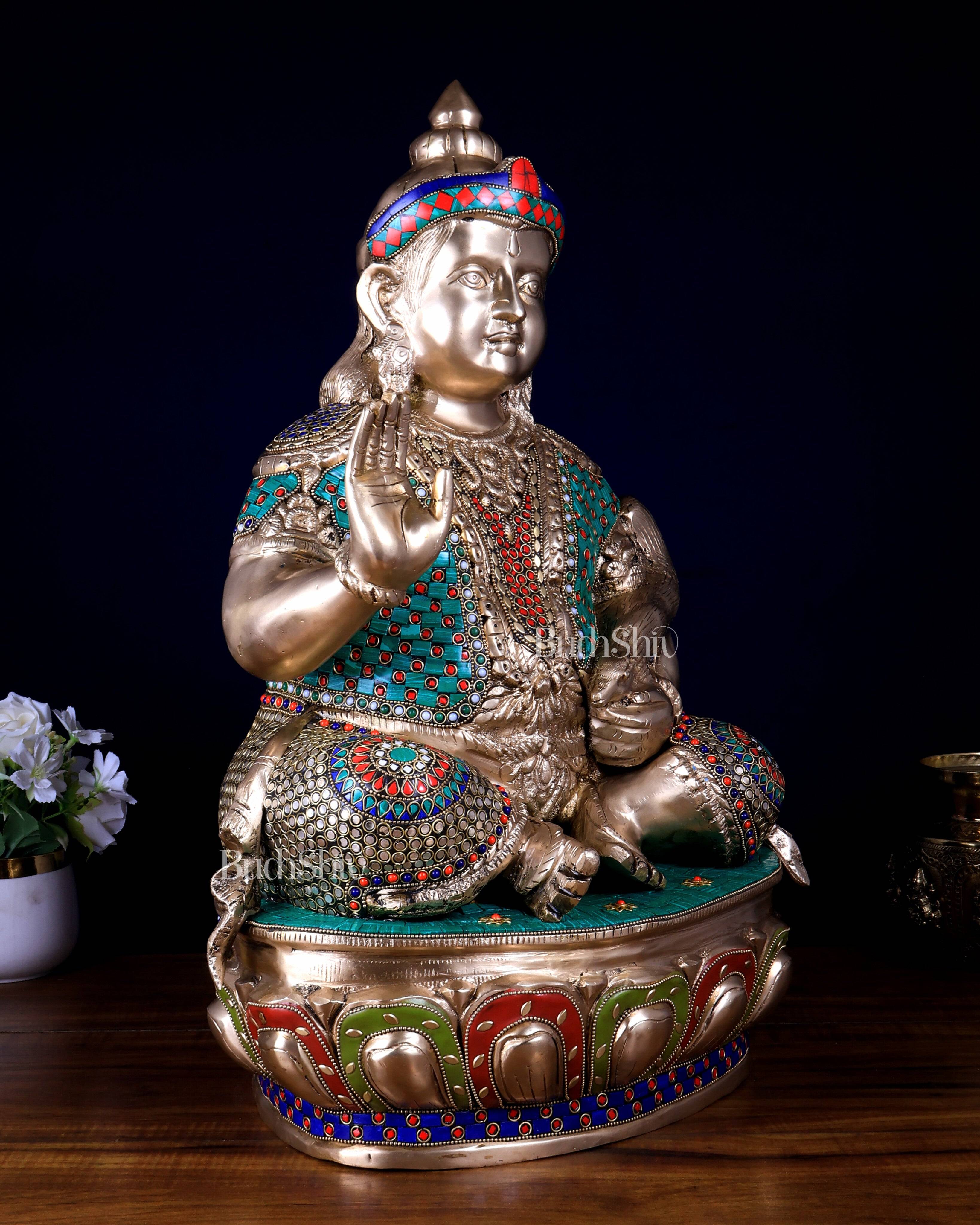 Buy Pure Brass Large Kubera Statue – 22.5 Inch | God of Wealth in ...