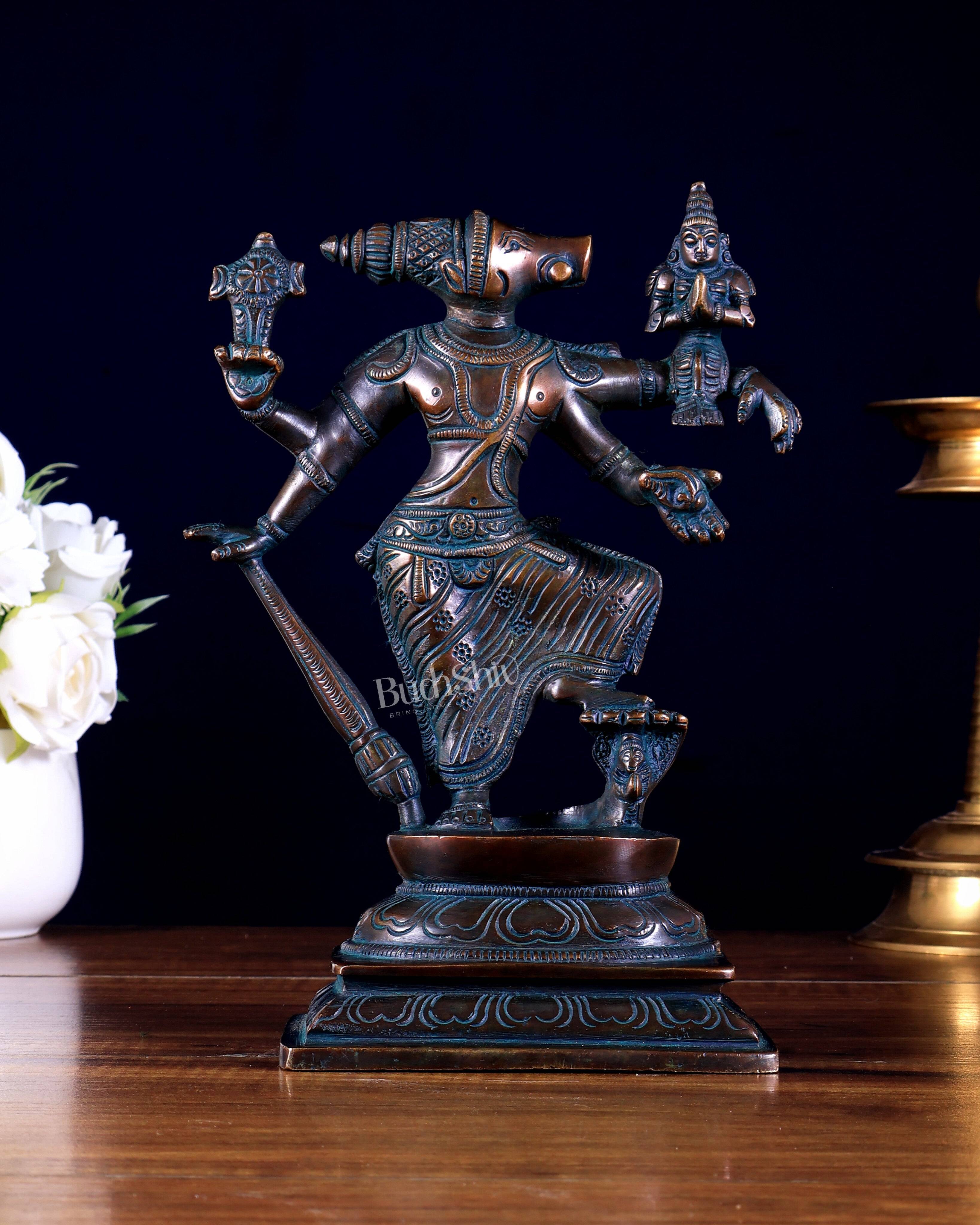 Pure Brass Lord Varaha with Lakshmi Bhumi Devi – 8.5 inch