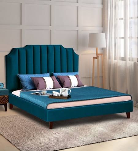 Eliana Engineered Wood Queen Size Non Storage Bed In Provincial Teak Finish