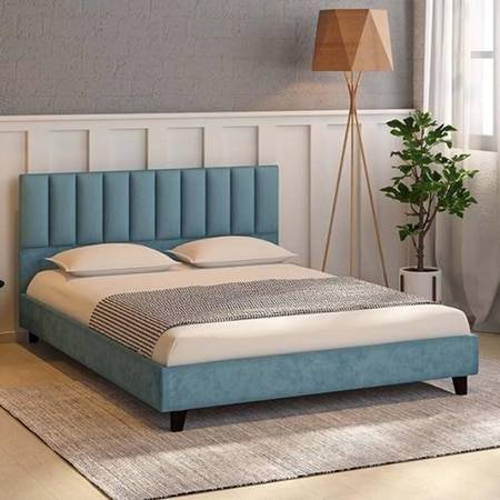 Dallas Engineered Wood Queen Size Non Storage Bed In Provincial Teak Finish