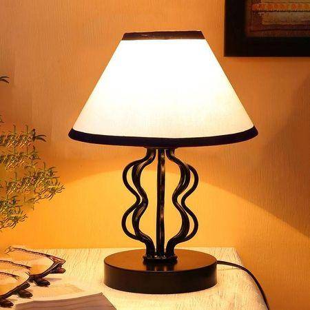 Selena Multi cotton Shade Iron Table Lamp