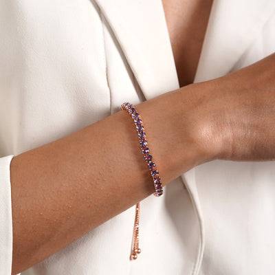 Nora Gold Tennis Purple Bracelet