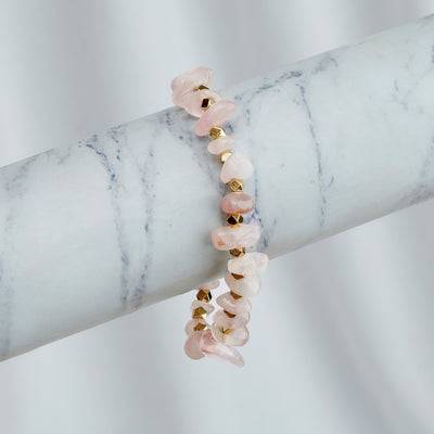 Death By A Thousand Cuts Light Pink Beaded Bracelet