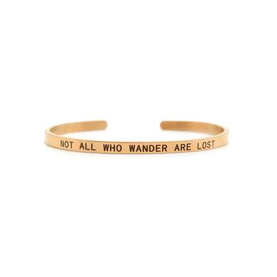 Not All Who Wander Are Lost Rose Gold Mantra Band