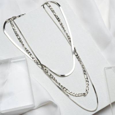 Sleek Silver Layered Necklace