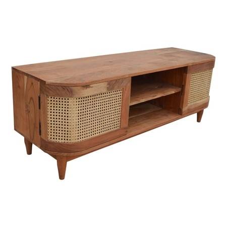 Carnegie Solid Wood Free Standing TV Unit in Natural Finish