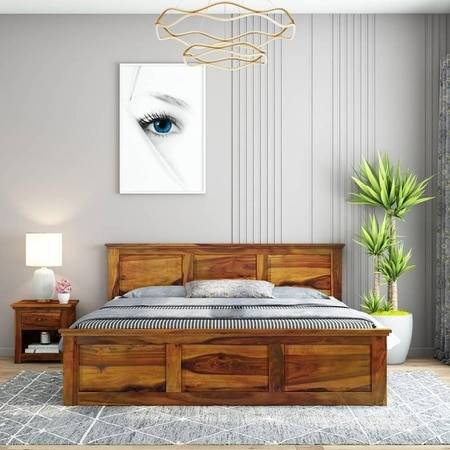 Stainfleld Sheesham Wood King Size Bed Box Storage Storage Honey OakOak Finish (72 x 78 inches)