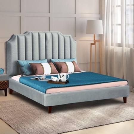 Eliana Engineered Wood Queen Size Non Storage Bed In Provincial Teak Finish