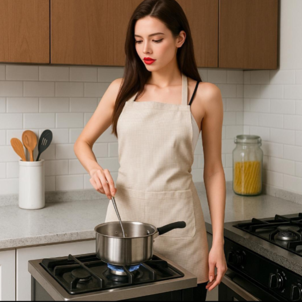 Square Check Print Apron – Stylish Kitchen Apron for Cooking & Baking Buy @ ₹99