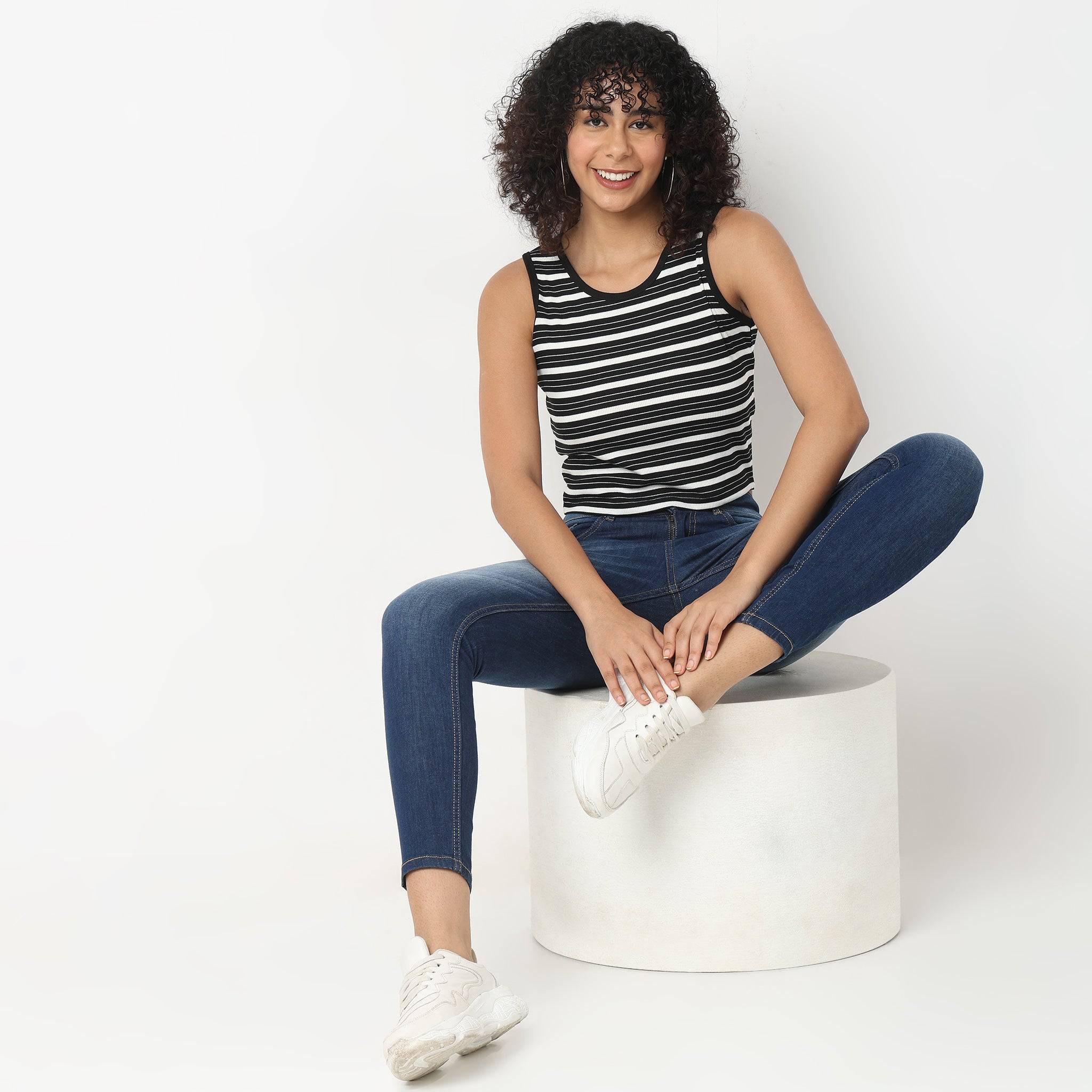 Slim Fit Striped Tank Top