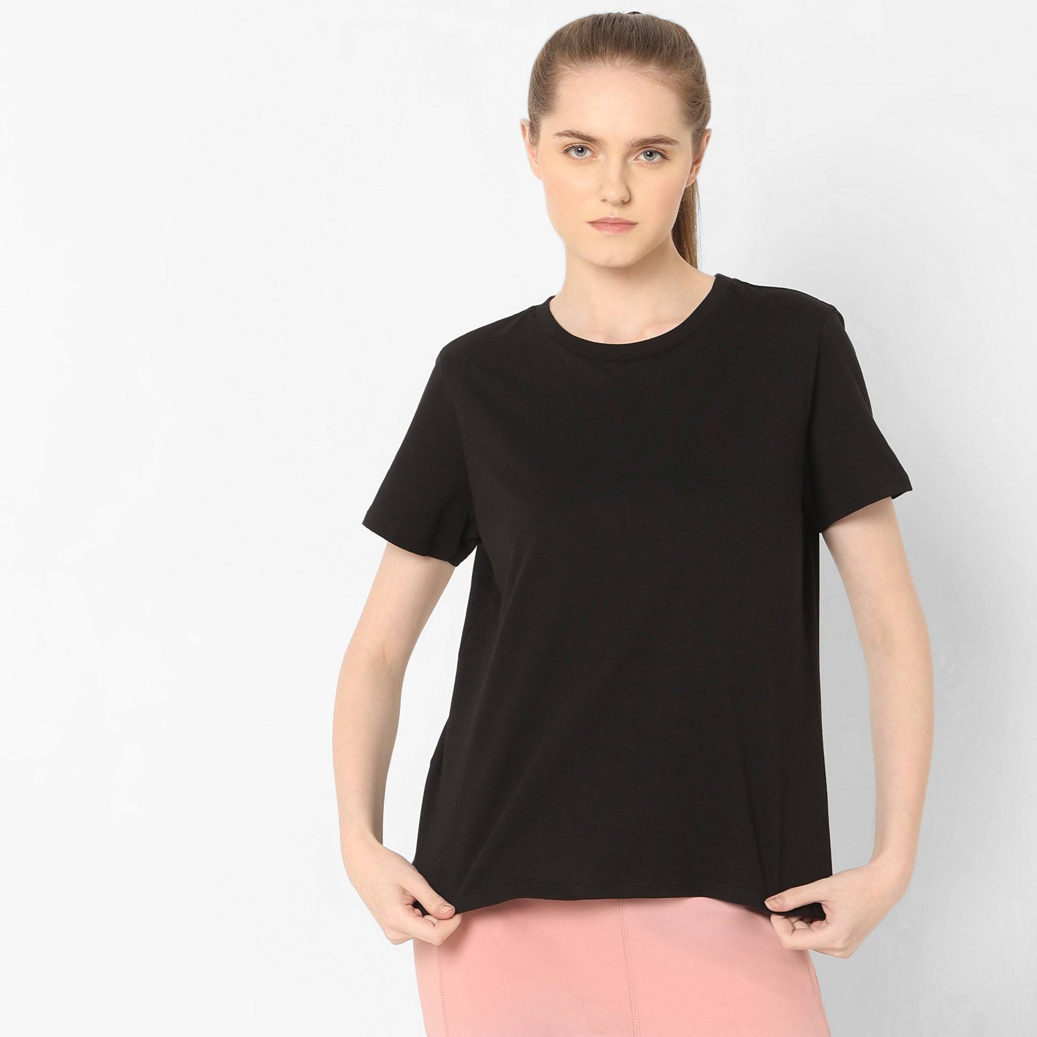 Solid Round Neck T-Shirt