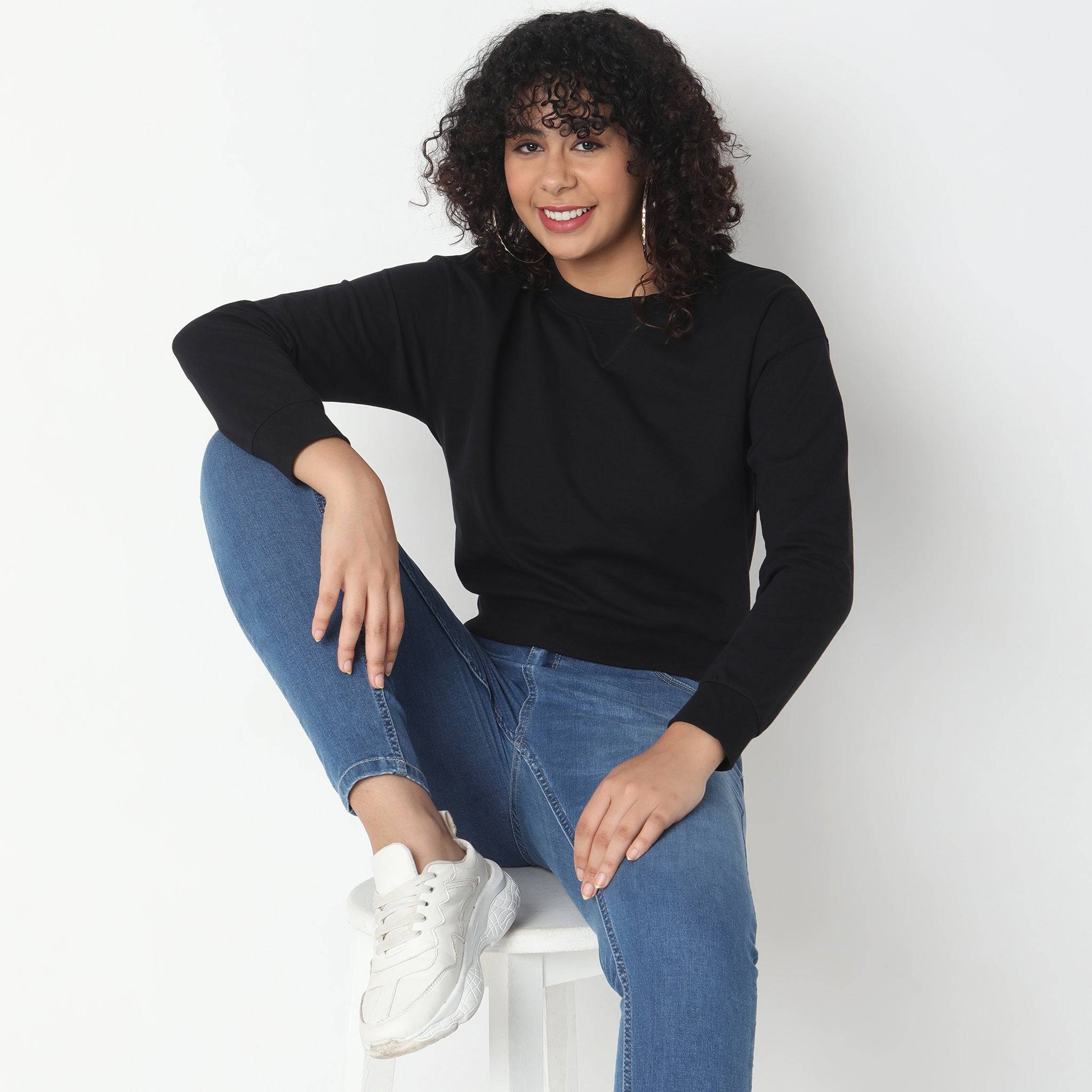 Oversize Solid Sweatshirt