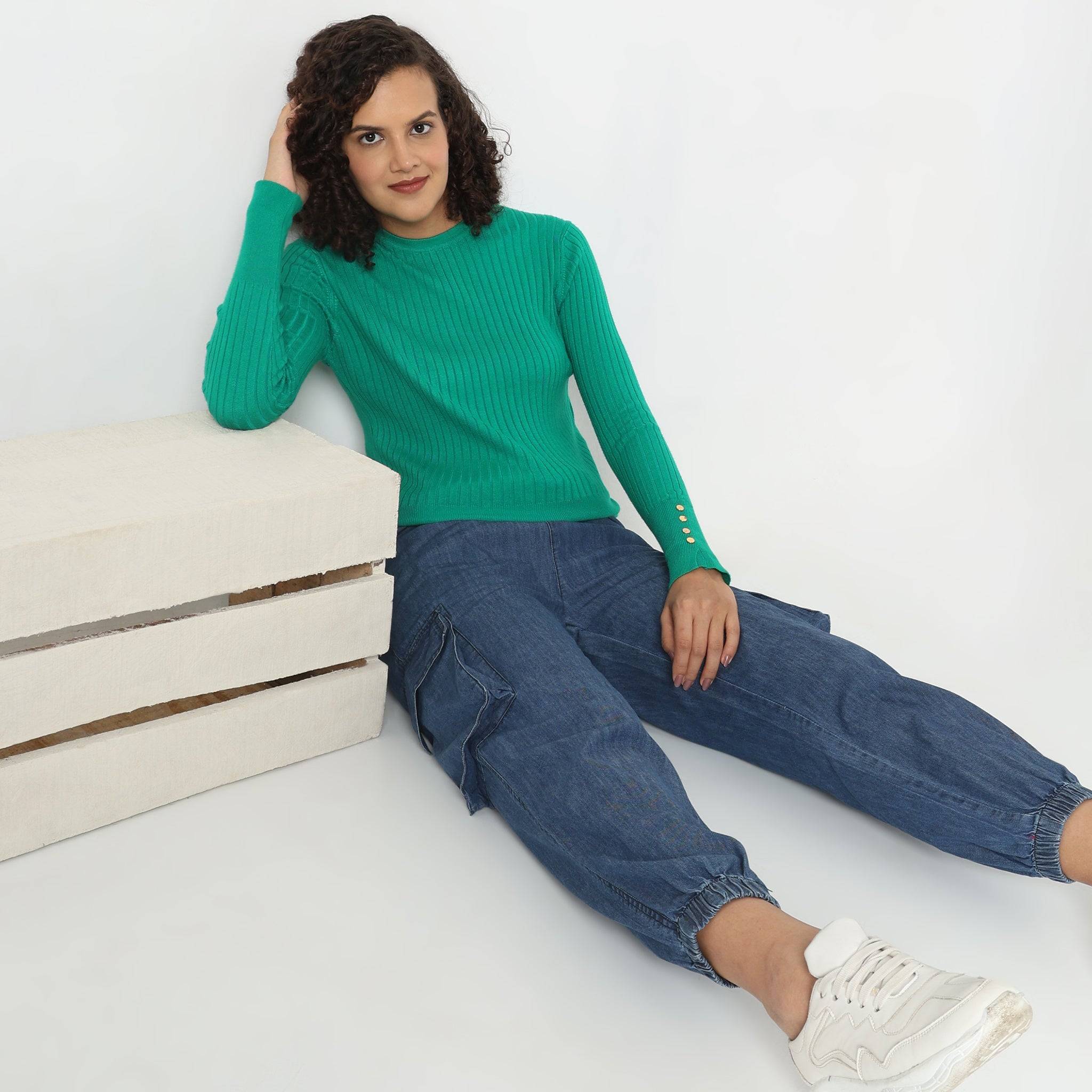 Knitted Solid T-Shirt