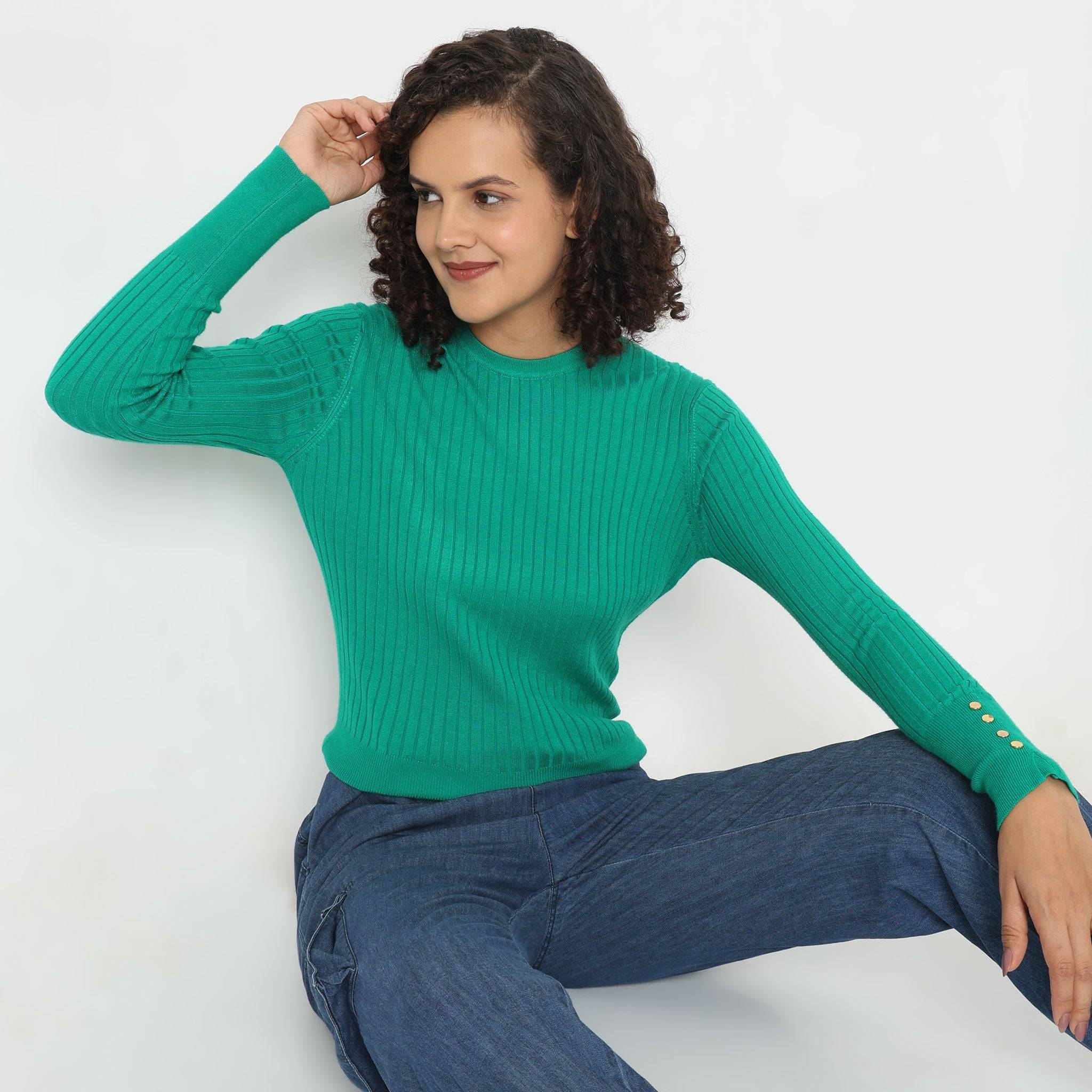 Knitted Solid T-Shirt