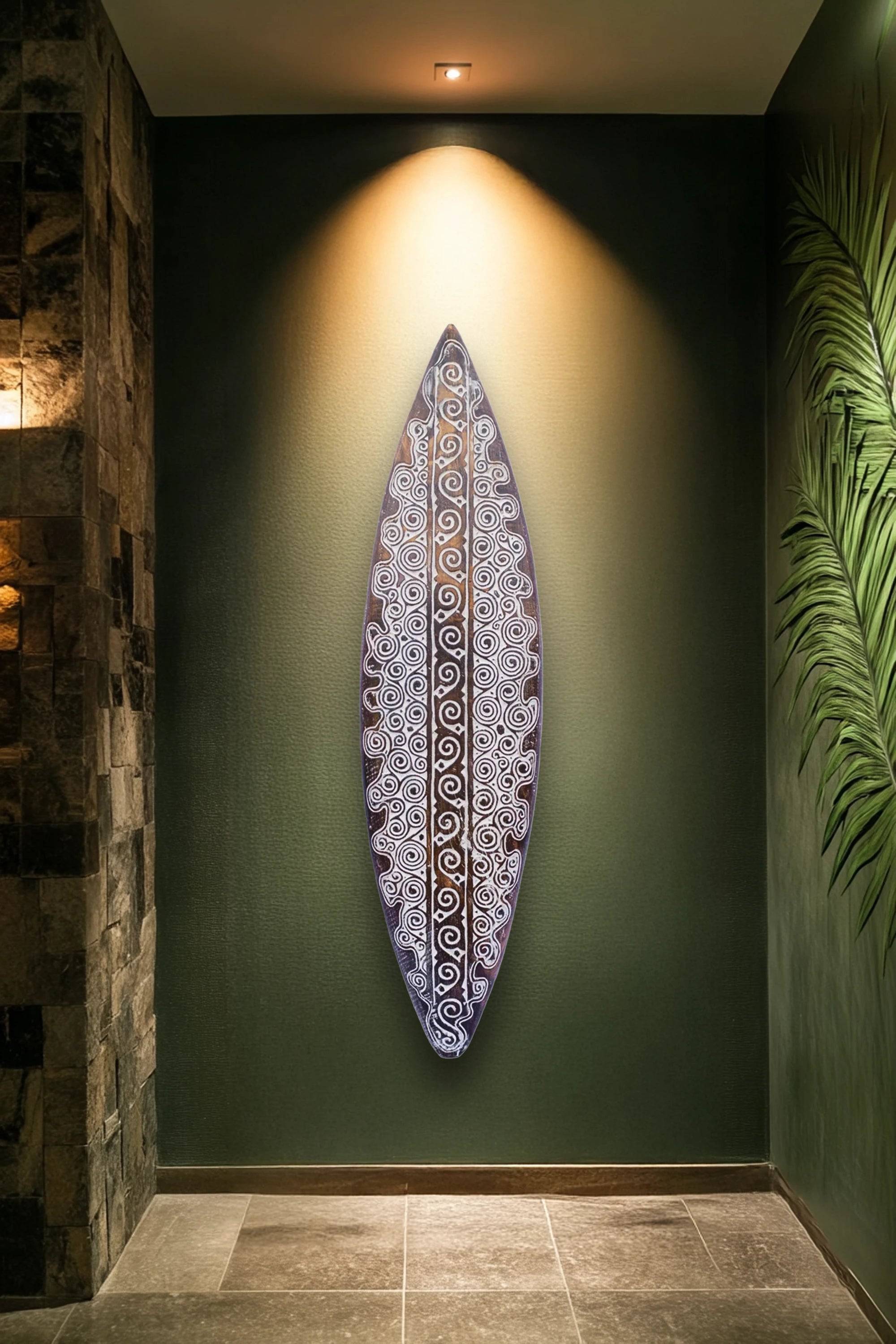 Tribal Carved Surfboard Wall Decor - Style 3