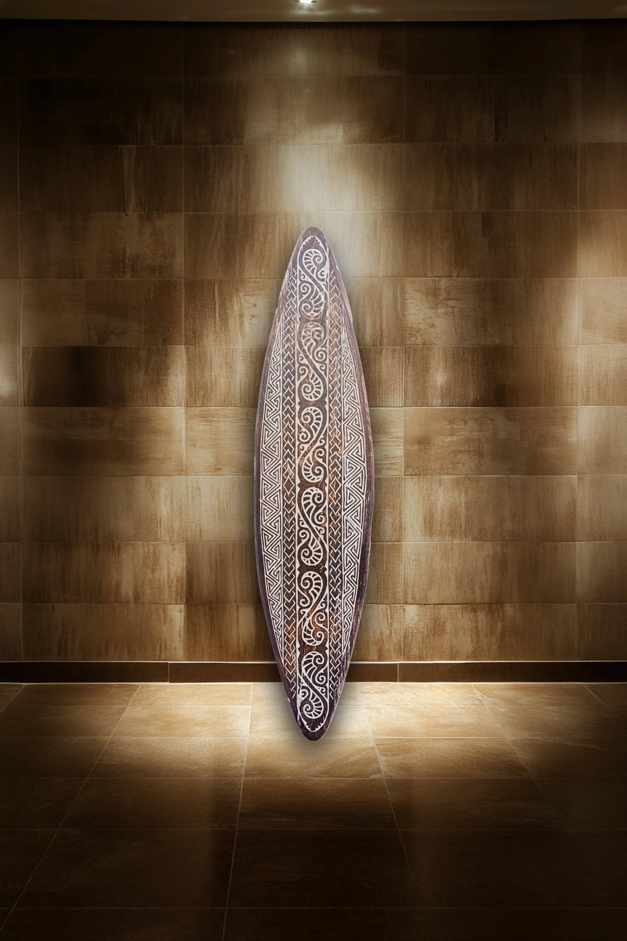 Tribal Carved Surfboard Wall Decor - Style 7