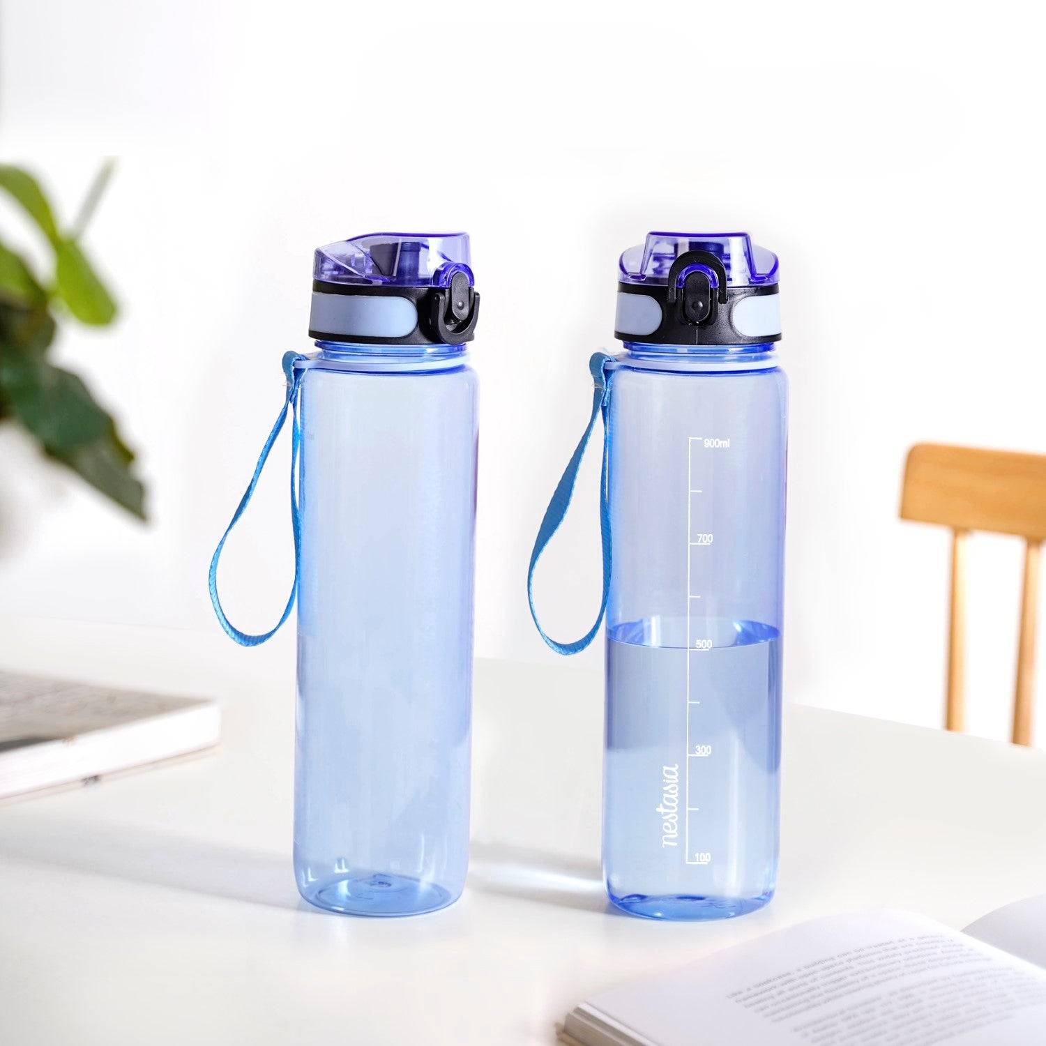 Aqualite Tall Sipper Water Bottle Set Of 2 Blue Jay 1000ml