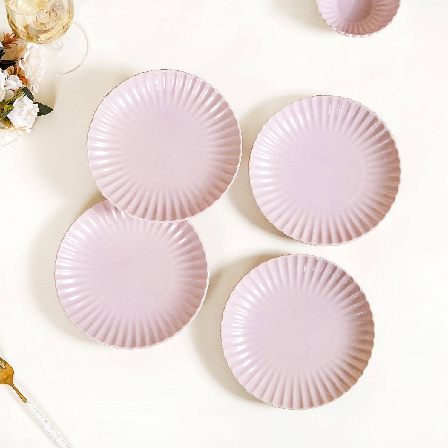 Scallop Lilac Snack Plates Set Of 4 8 Inch buy only at ₹2030