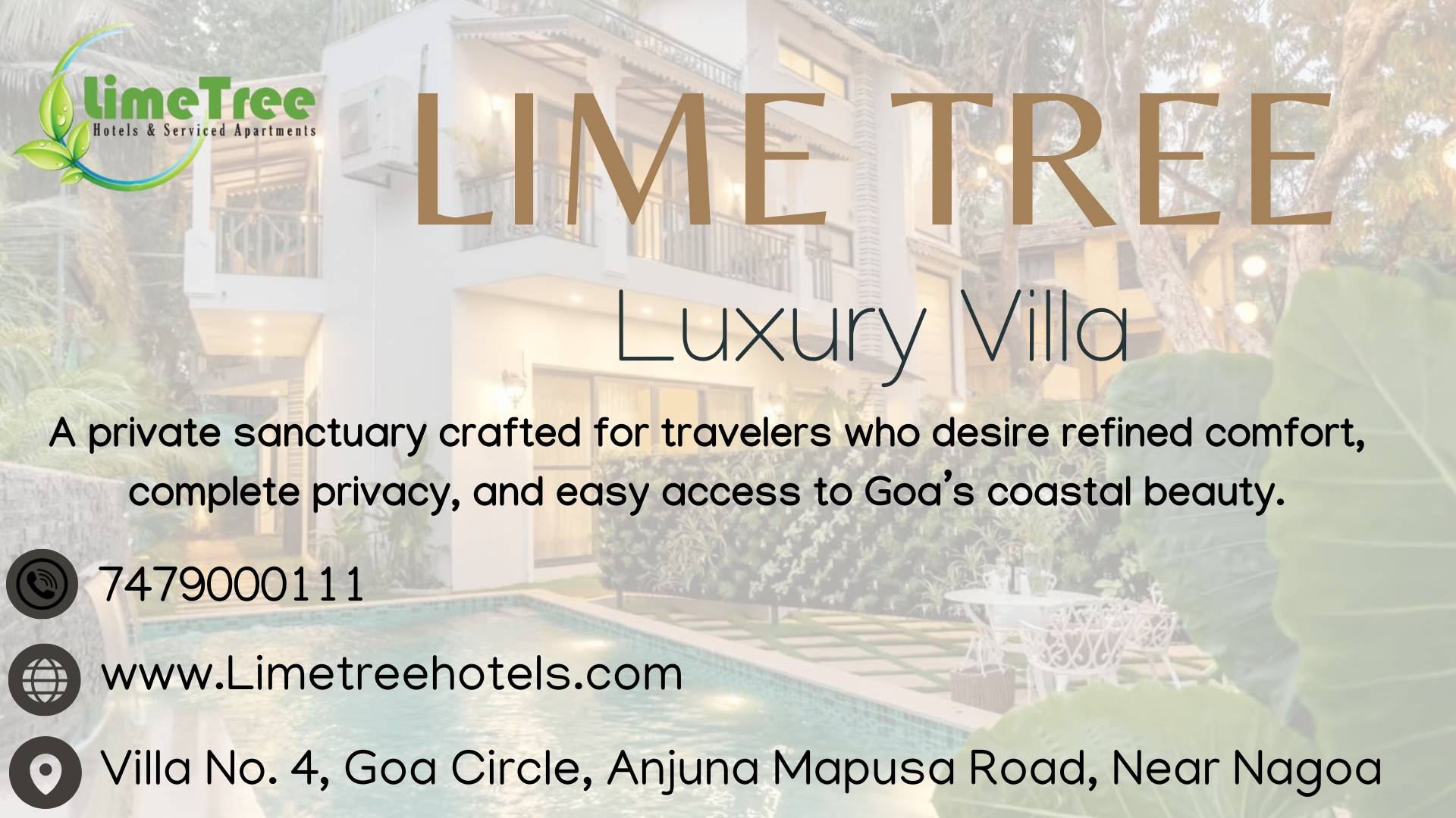 Modern Tropical Pool Villa Near Anjuna Beach