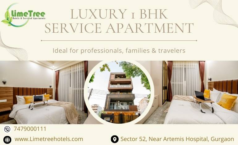 Modern 1BHK Service Apartment Near Artemis Hospital, Sector 52 Gurgaon