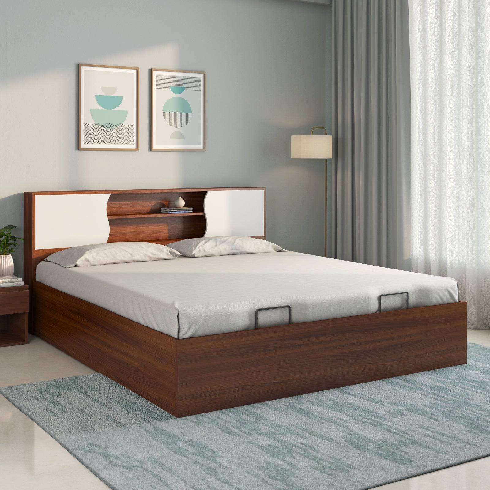 Malcom Prime Bed with Semi Hydraulic Storage (Walnut)