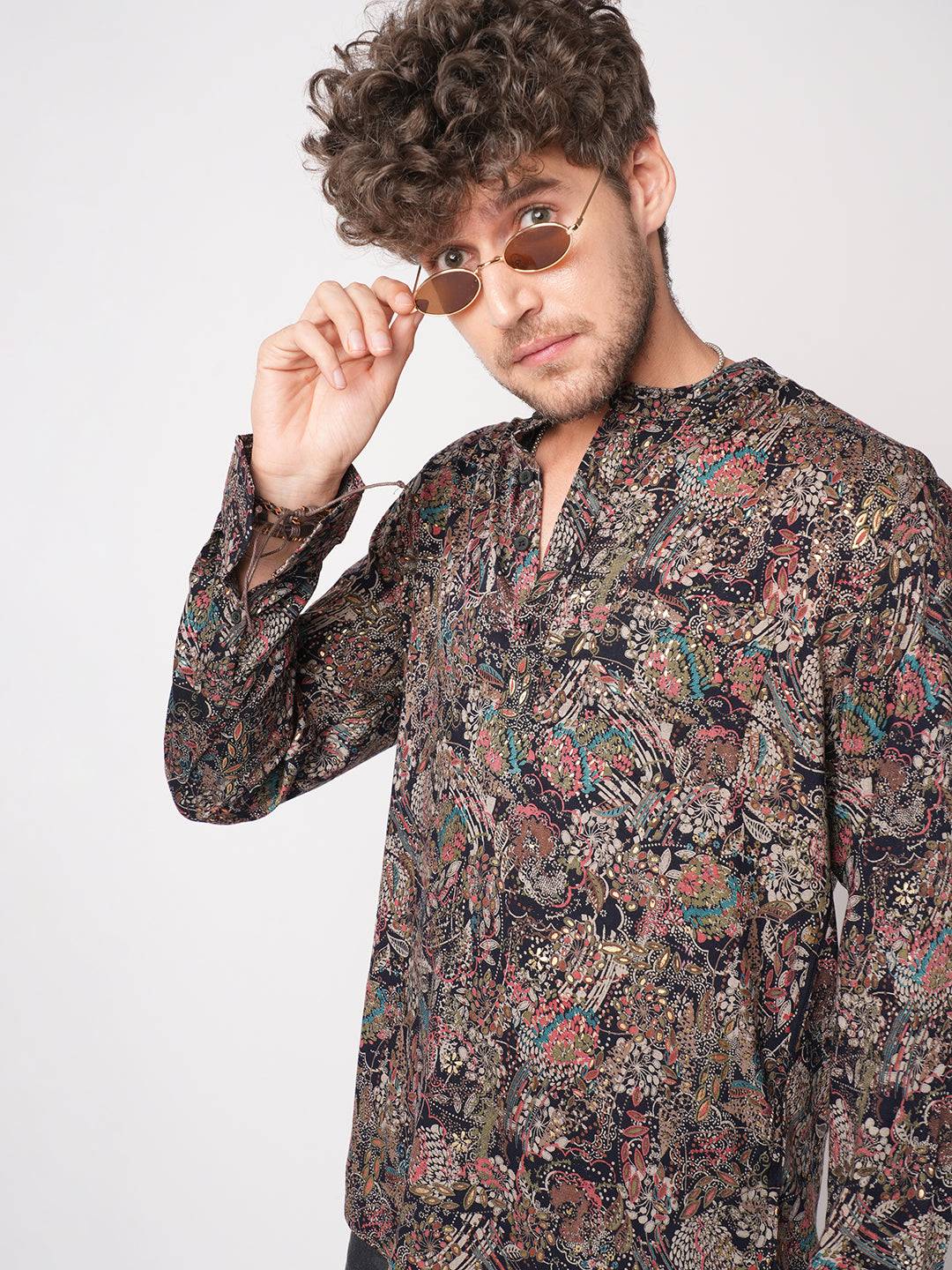 Aesthetic Navy Foil Printed Kurta Buy only at ₹799