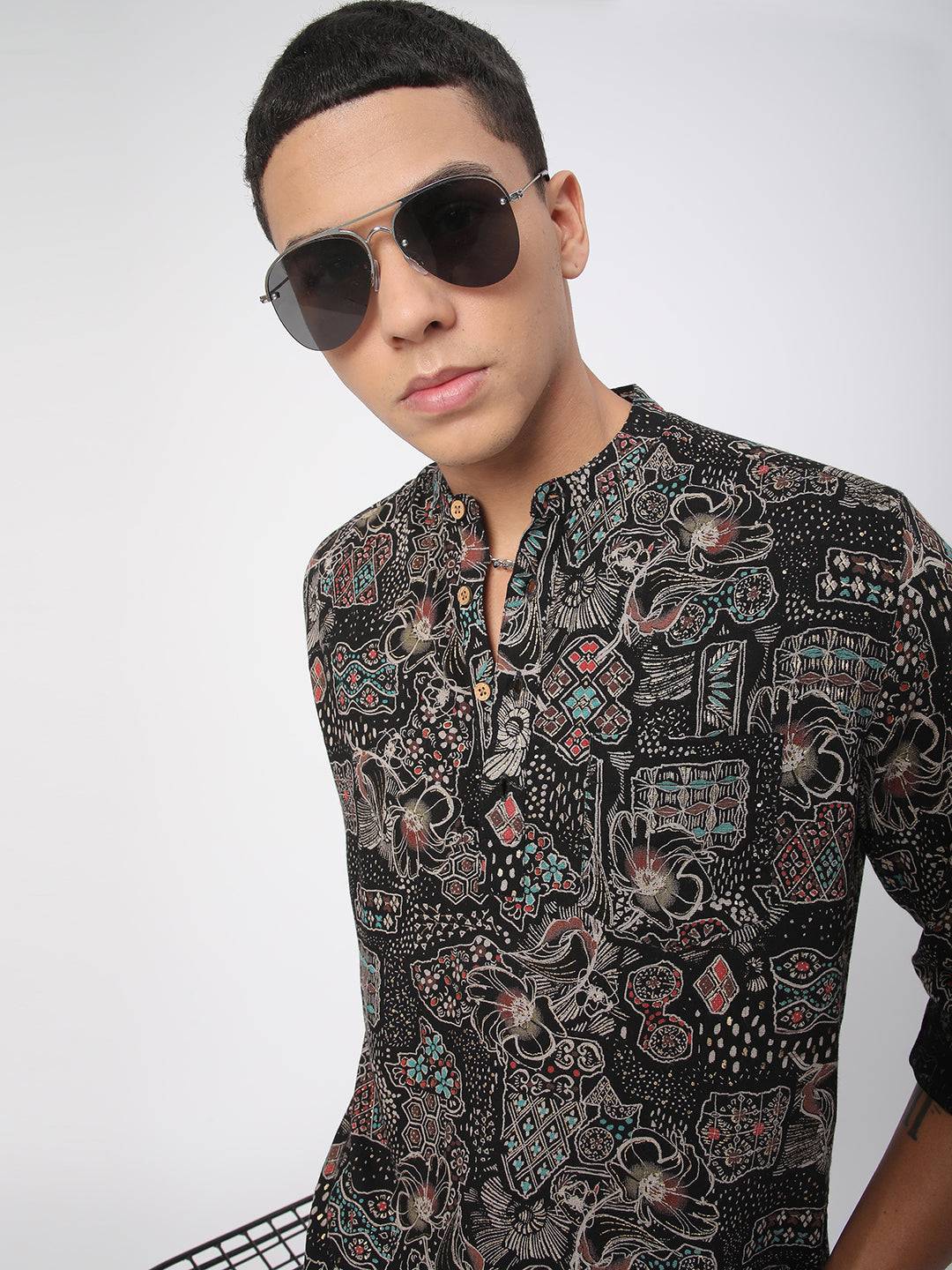 Picturesque Multicolour Foil Printed Kurta Buy only at ₹799