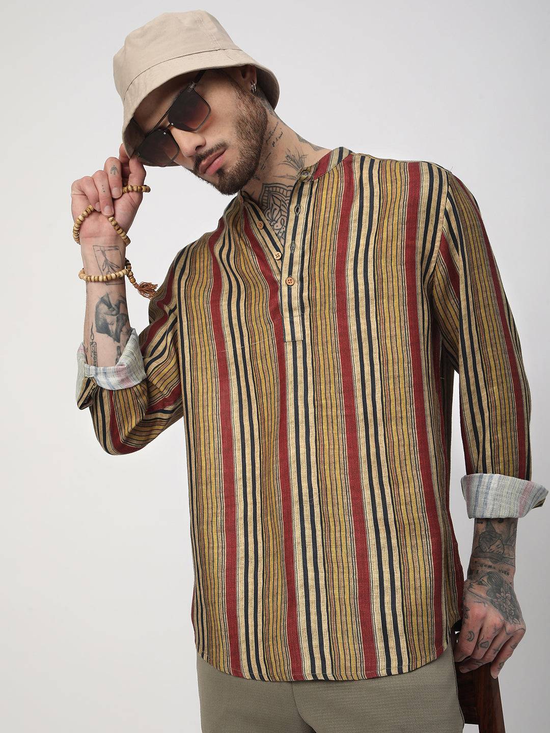 Spiffy Multicolour Roman Stripe Kurta Buy only at ₹699