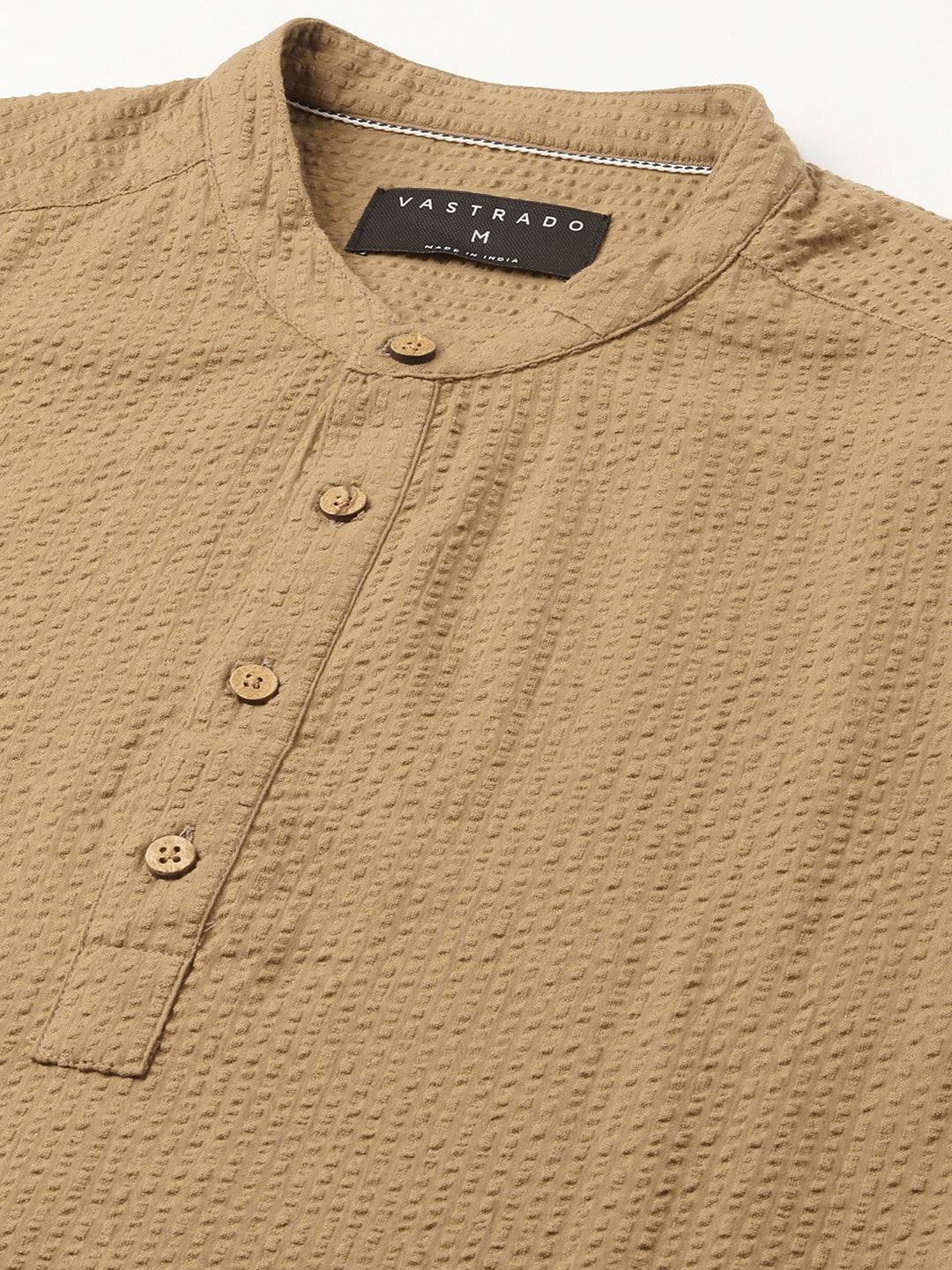 Peanut Brown Seersucker Kurta Buy only at ₹699