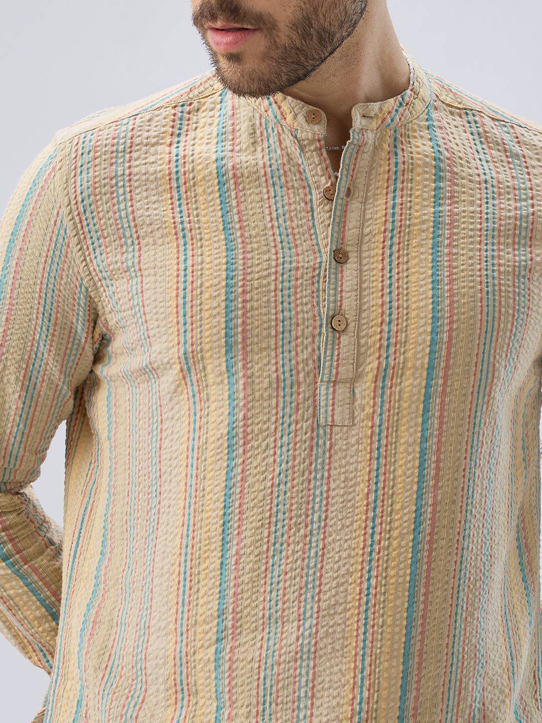 Multicolor Sundown Seersucker Striped Kurta Buy only at ₹799