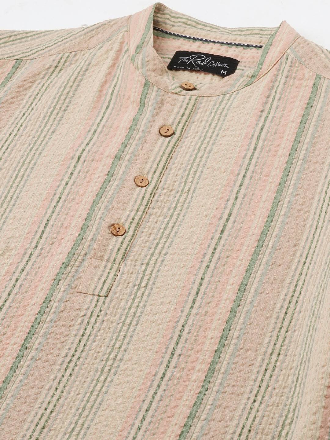 Nomad Stripe Fusion Seersucker Kurta Buy only at ₹759