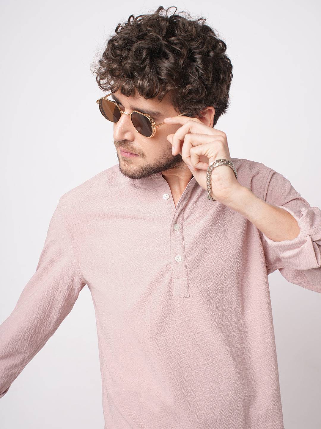 Blush Pink Diamond Weave Kurta Buy only at ₹699