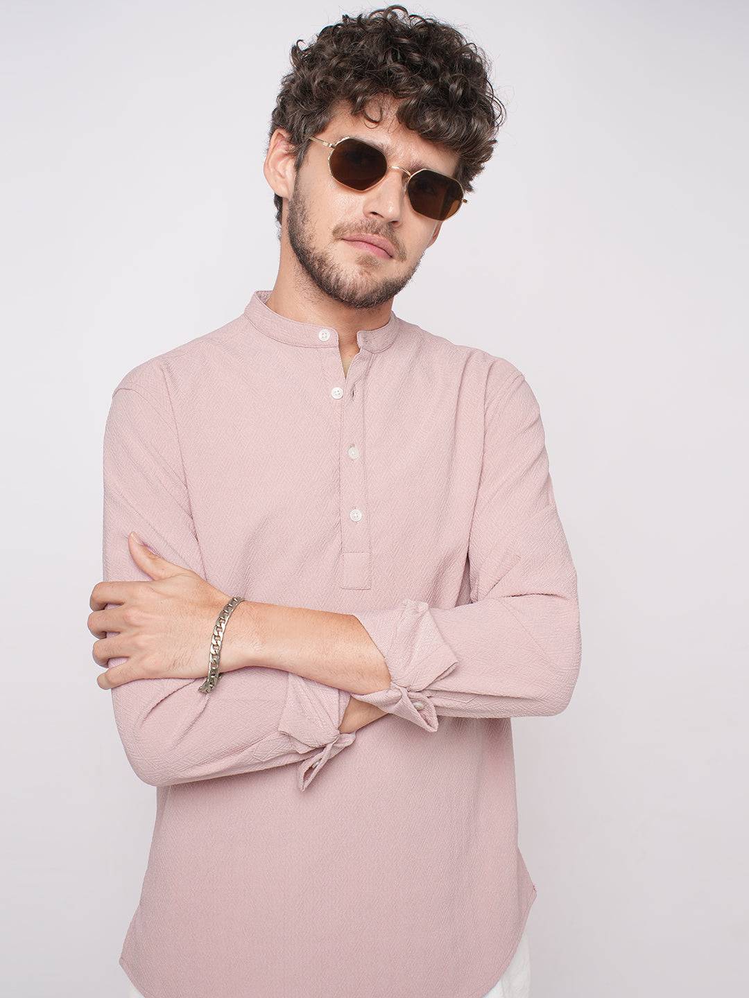 Blush Pink Diamond Weave Kurta Buy only at ₹699