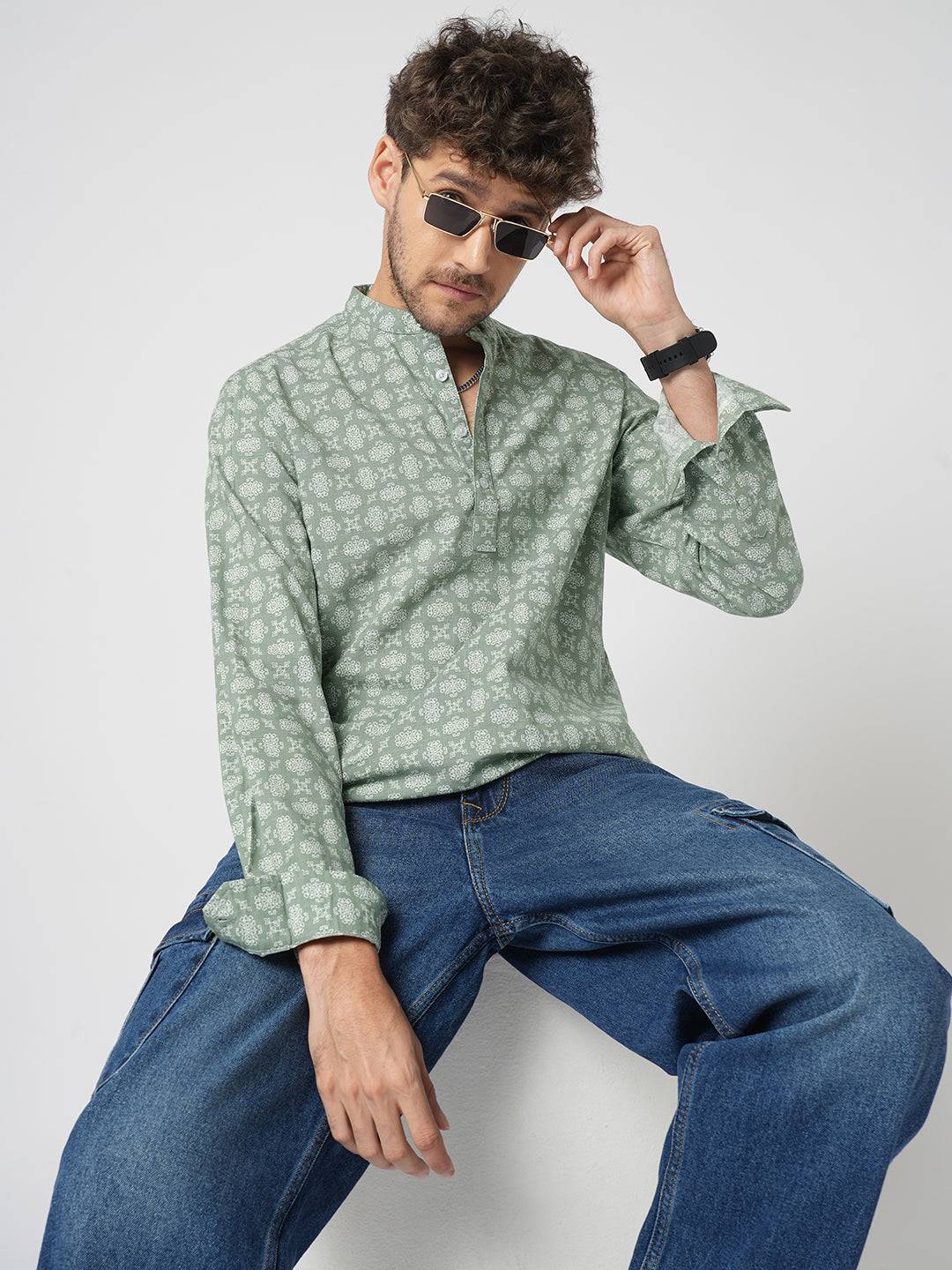 Laurel Green Boho Bloom Kurta Buy only at ₹699