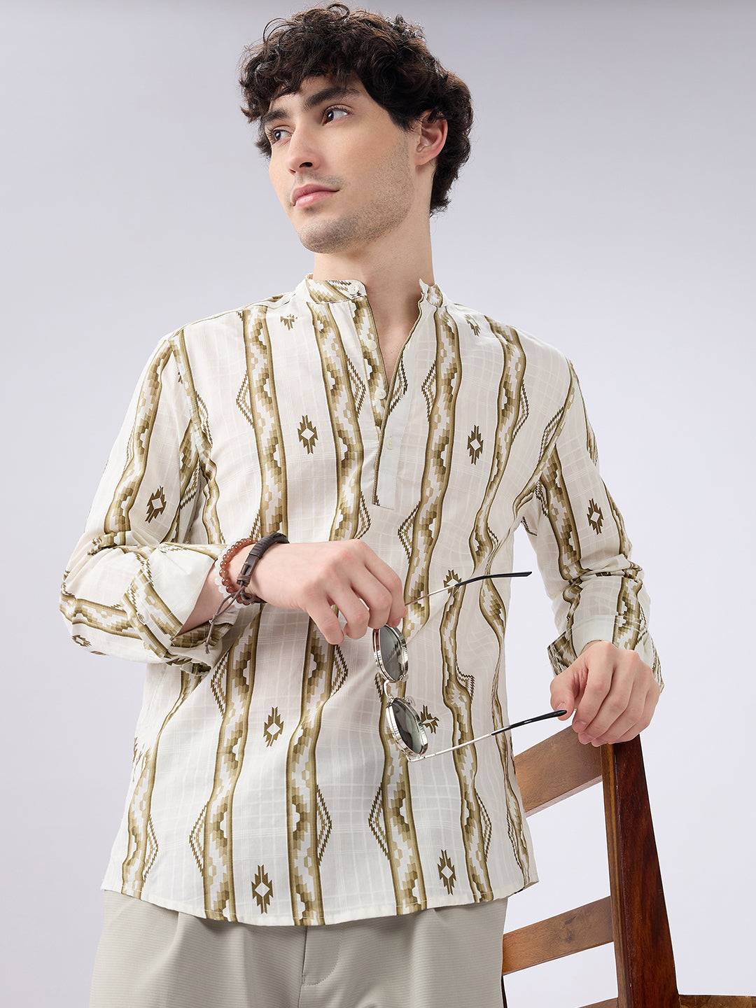 Olive Zigstone Ethno Ladderline Kurta Buy only at ₹759