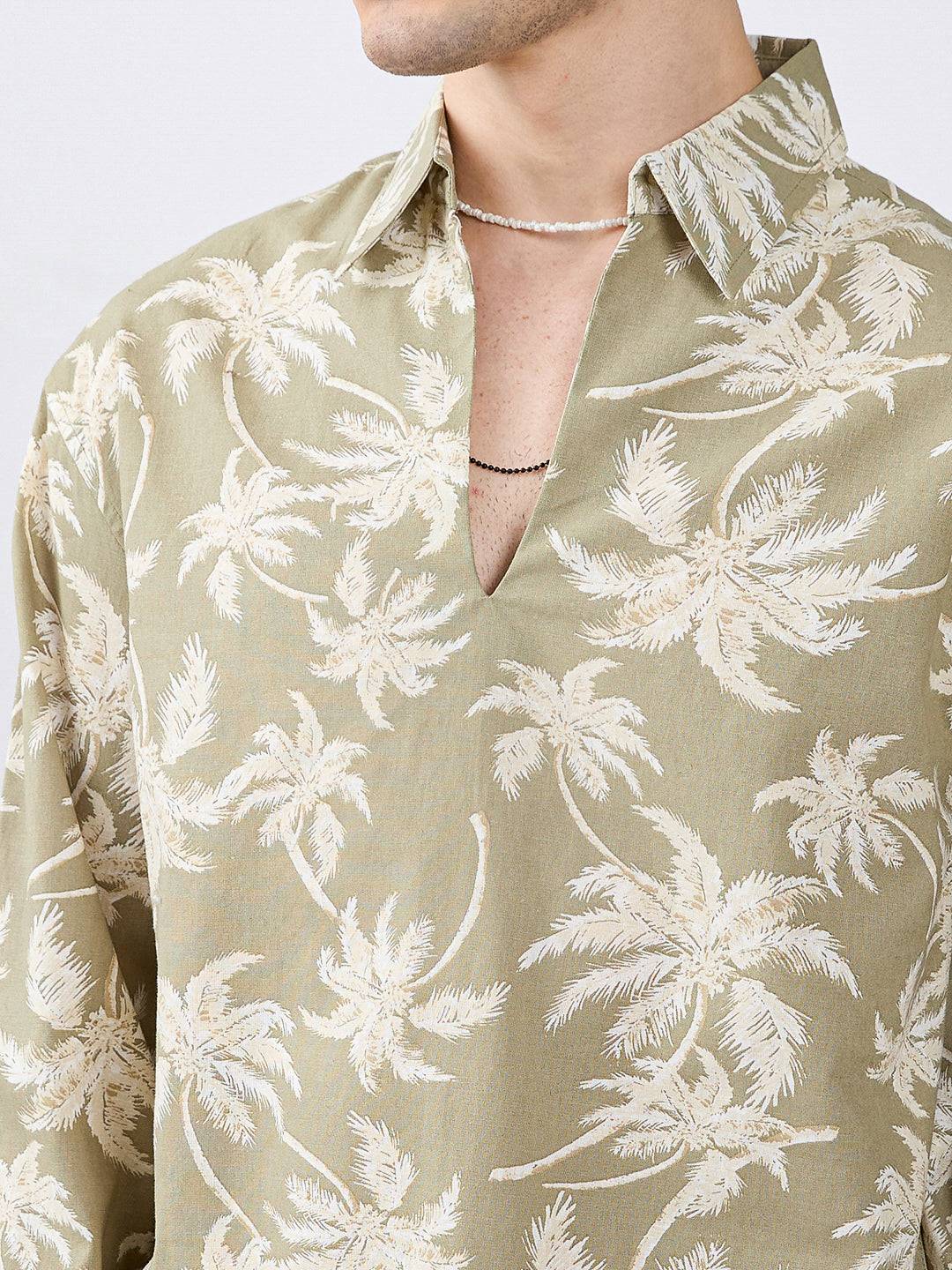 Beachy Palm Escape Oversized Polo Shirt Buy only at ₹659