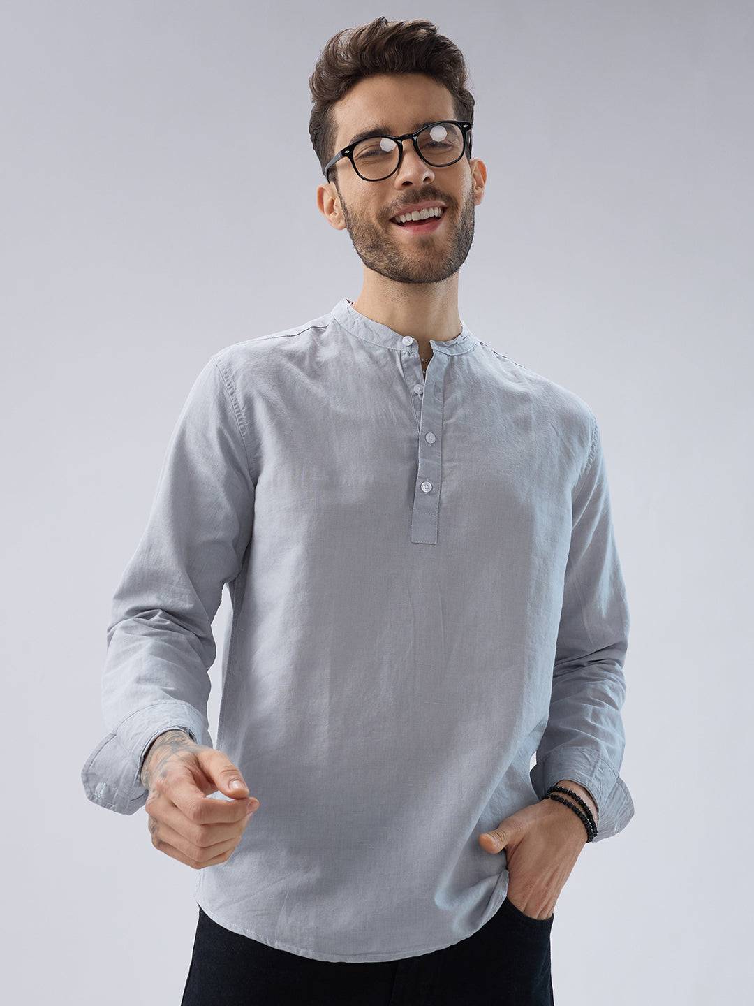 Misty Grey Everyday Linen Kurta Buy only at ₹859