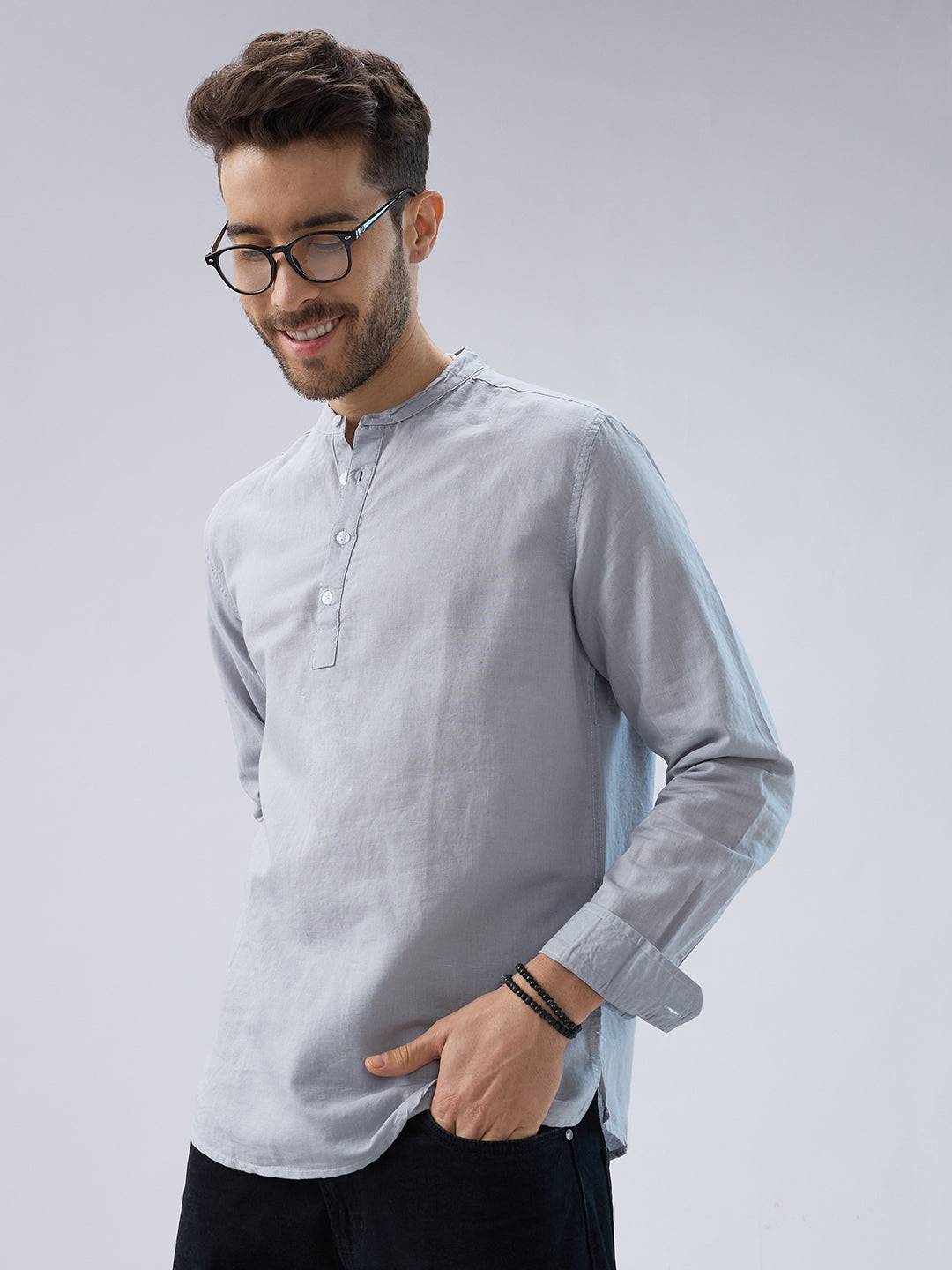 Misty Grey Everyday Linen Kurta Buy only at ₹859